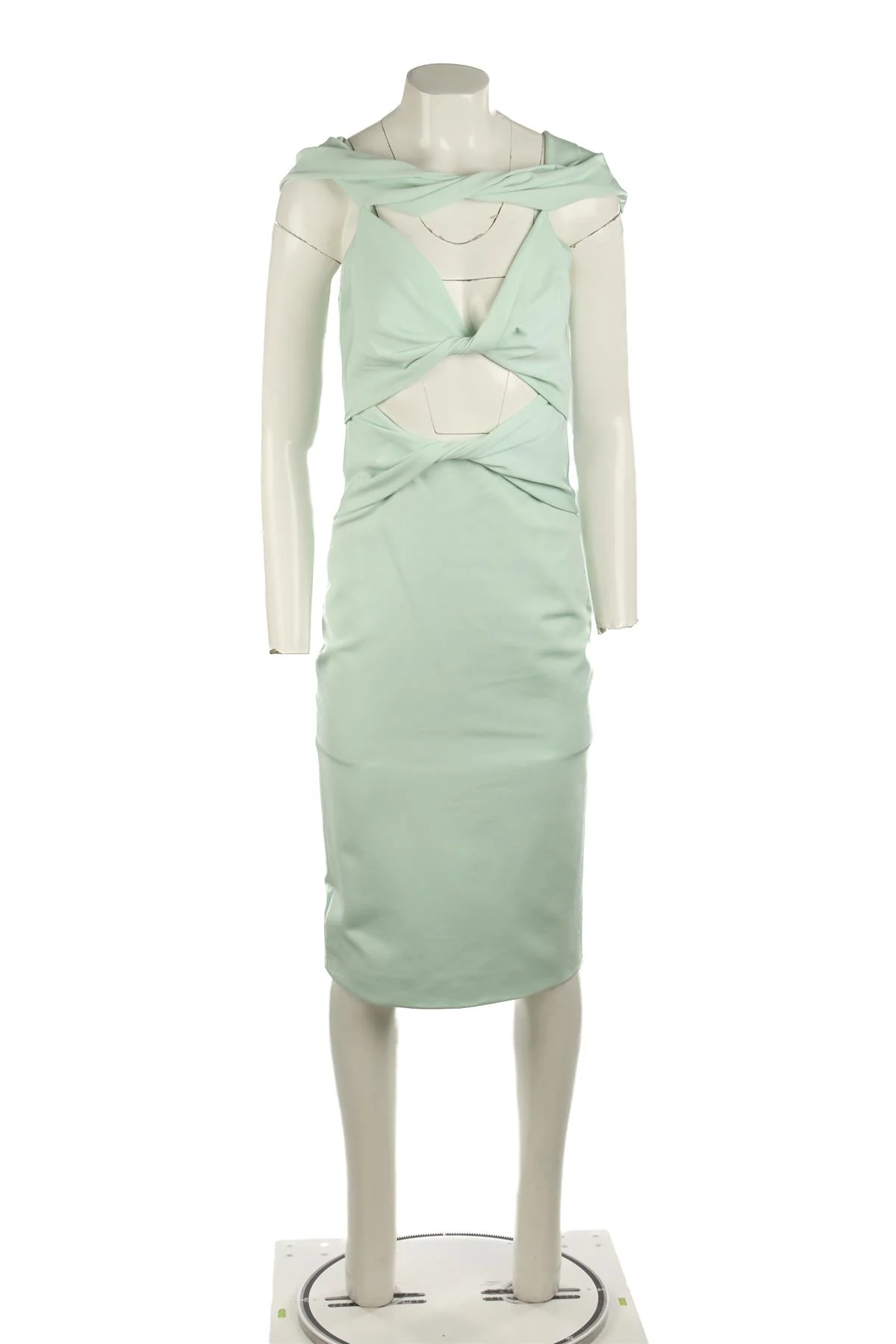 CUSHNIE ET OCHS GREEN CREPE MIDI DRESS US 4 UK 8 - Image 2