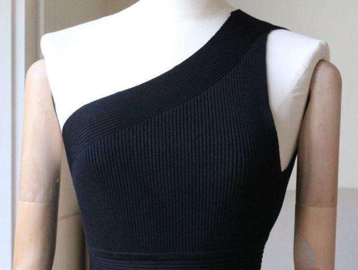 CUSHNIE ET OCHS ONE SHOULDER KNIT DRESS SMALL - Image 4
