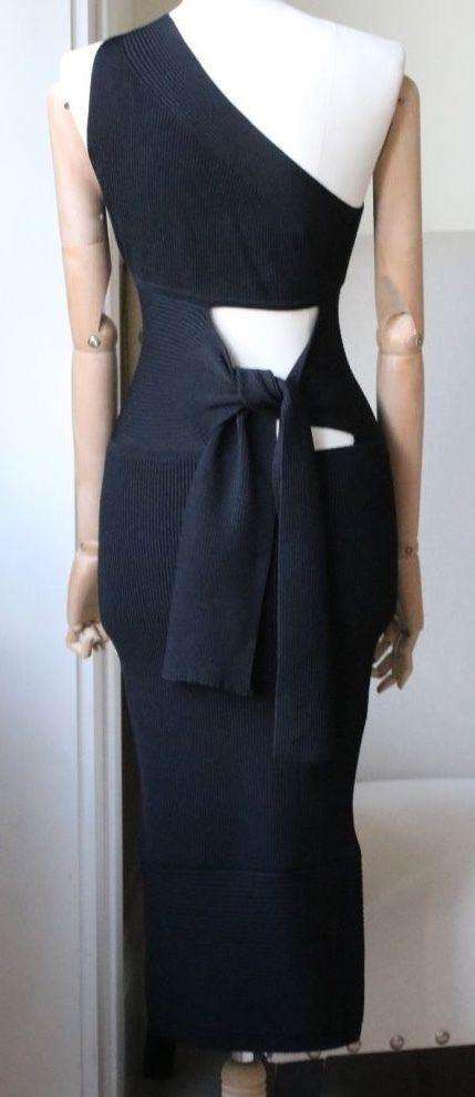 CUSHNIE ET OCHS ONE SHOULDER KNIT DRESS SMALL - Image 8