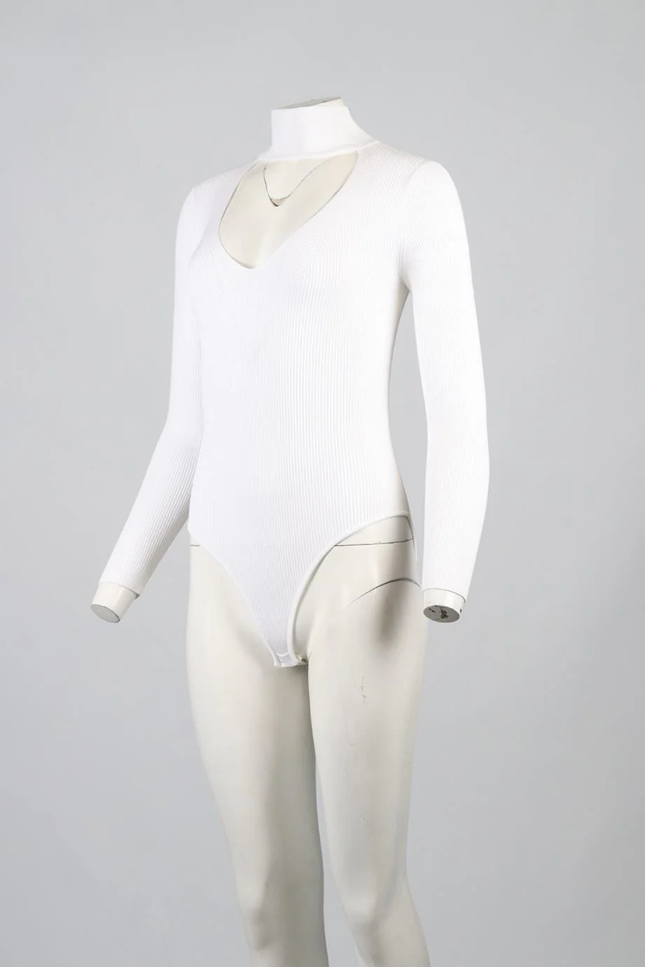 CUSHNIE ET OCHS RIBBED KNIT BODYSUIT MEDIUM - Image 3