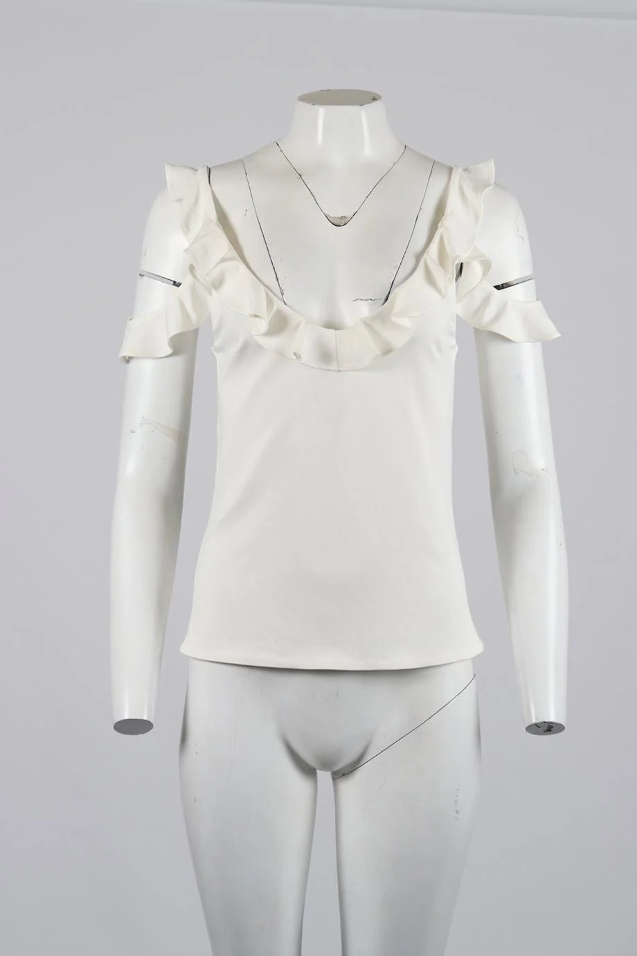 CUSHNIE ET OCHS RUFFLED CREPE TOP US 2 UK 6 - Image 2