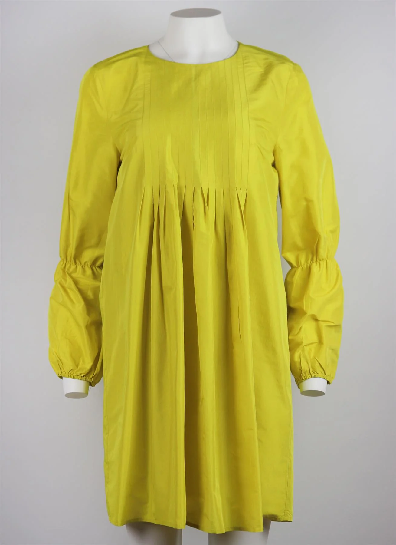 CYNTHIA ROWLEY PLEATED SILK MINI DRESS US 6 UK 10 - Image 2