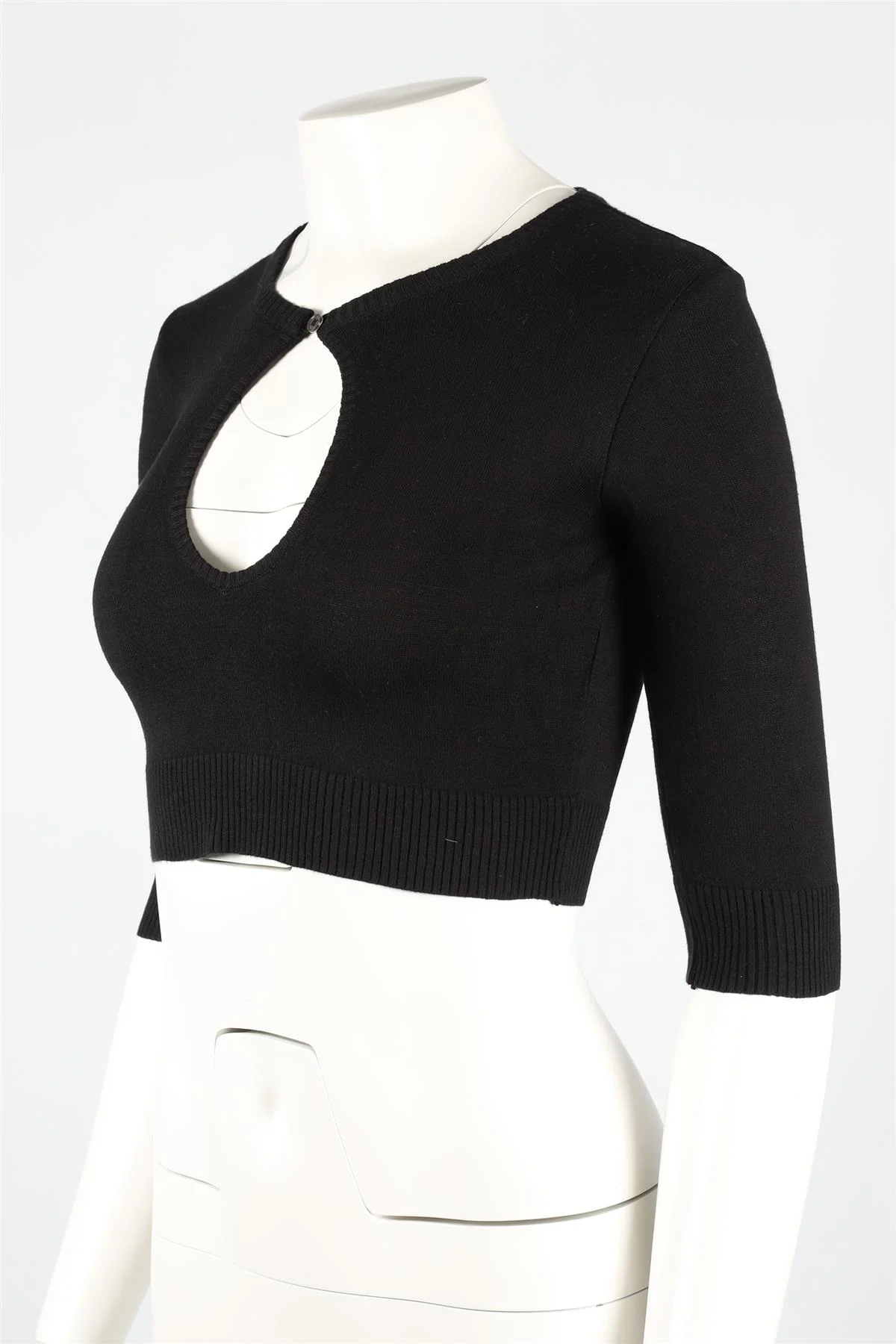 D&G BLACK CROPPED KNIT TOP IT 40 UK 8 - Image 3