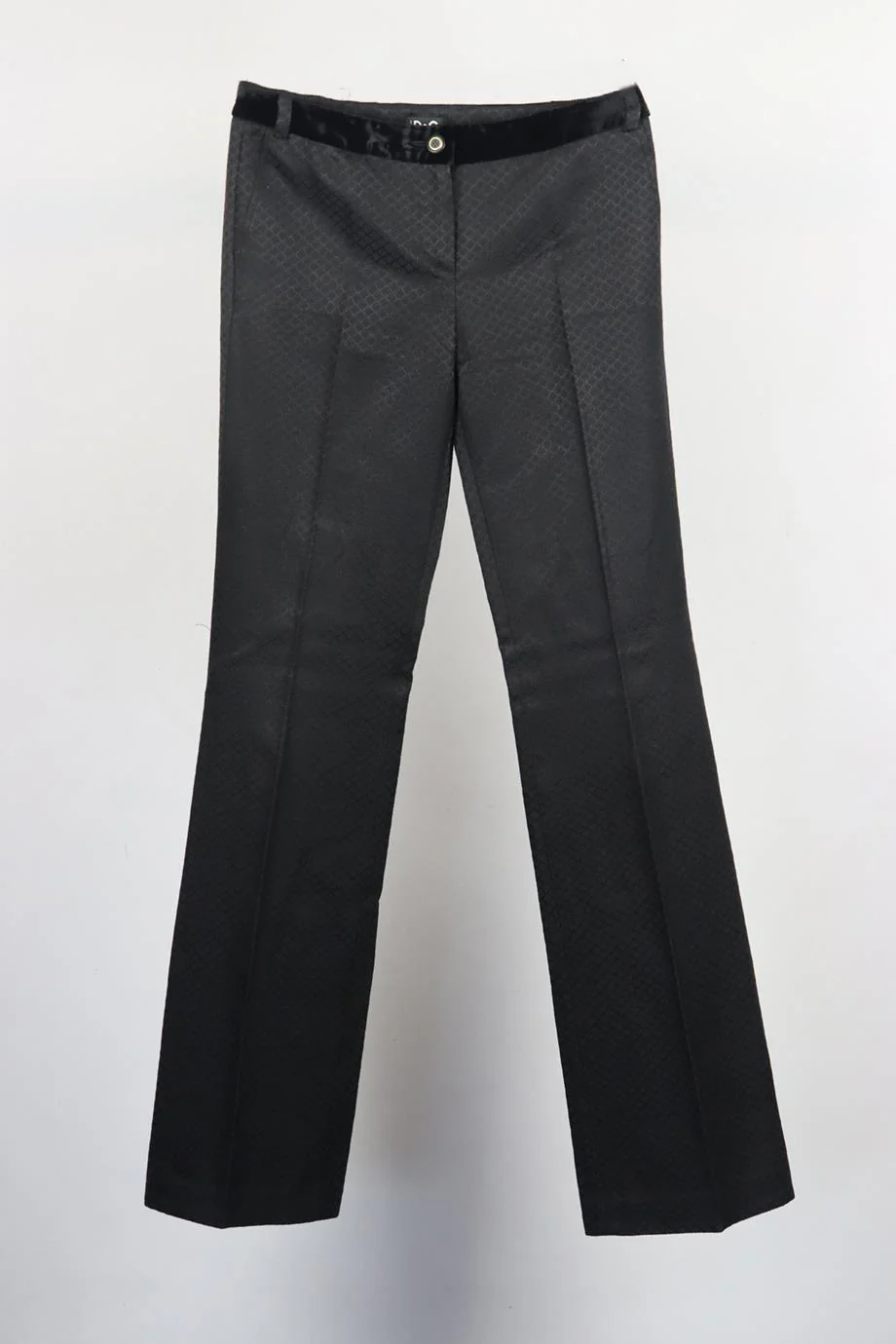D&G by DOLCE AND GABBANA JACQUARD COTTON BLEND FLARED PANTS IT 40 UK 8 - Image 2