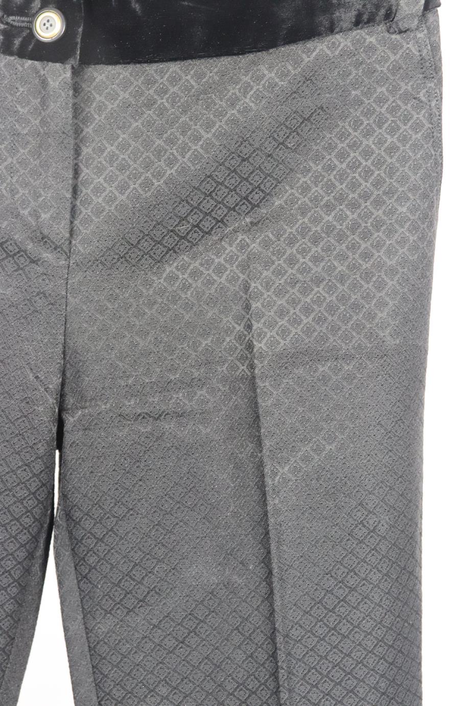 D&G by DOLCE AND GABBANA JACQUARD COTTON BLEND FLARED PANTS IT 40 UK 8 - Image 3