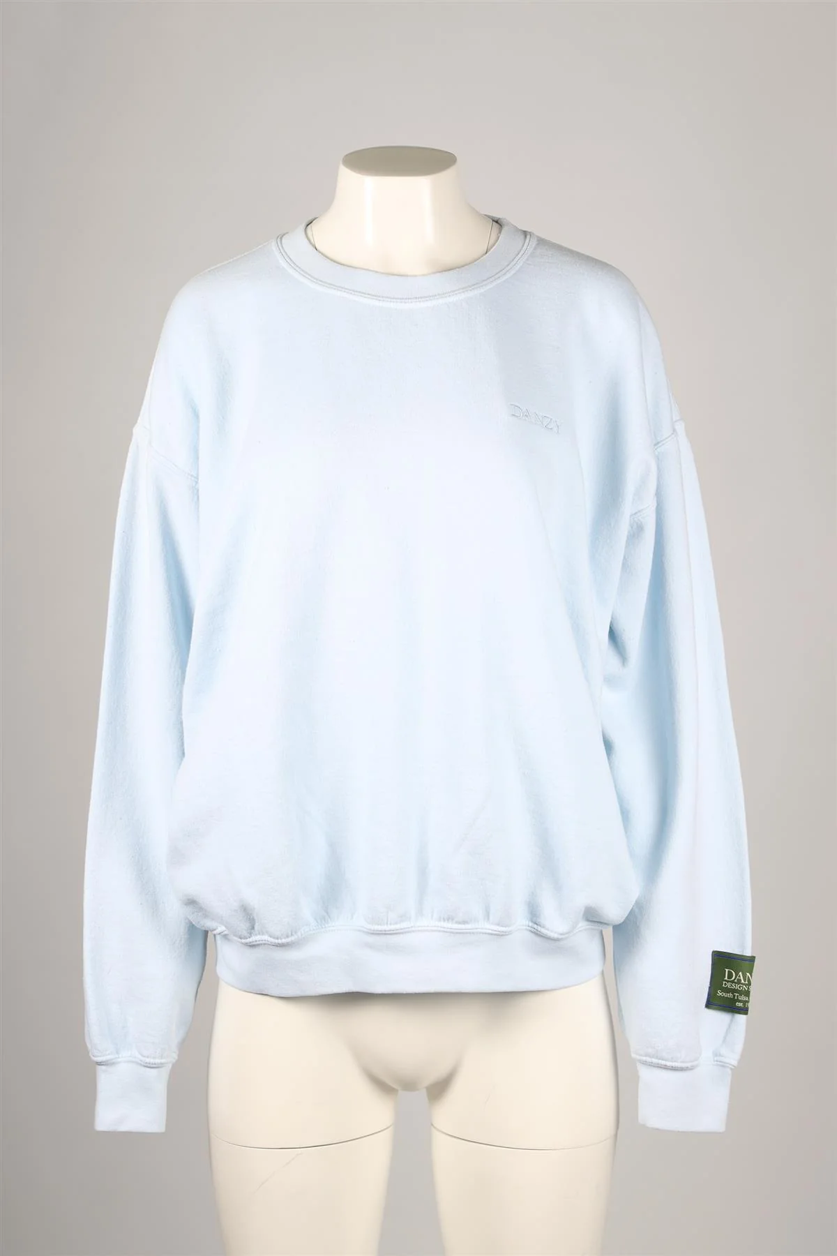 DANZY BLUE COTTON BLEND SWEATSHIRT MEDIUM - Image 2