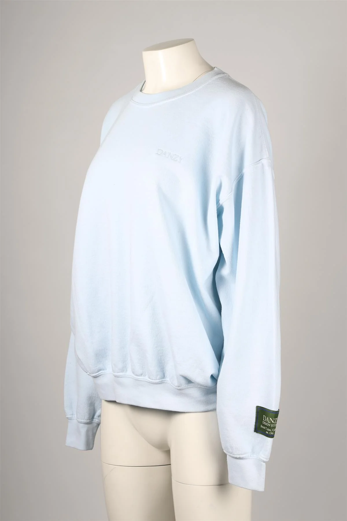 DANZY BLUE COTTON BLEND SWEATSHIRT MEDIUM - Image 3