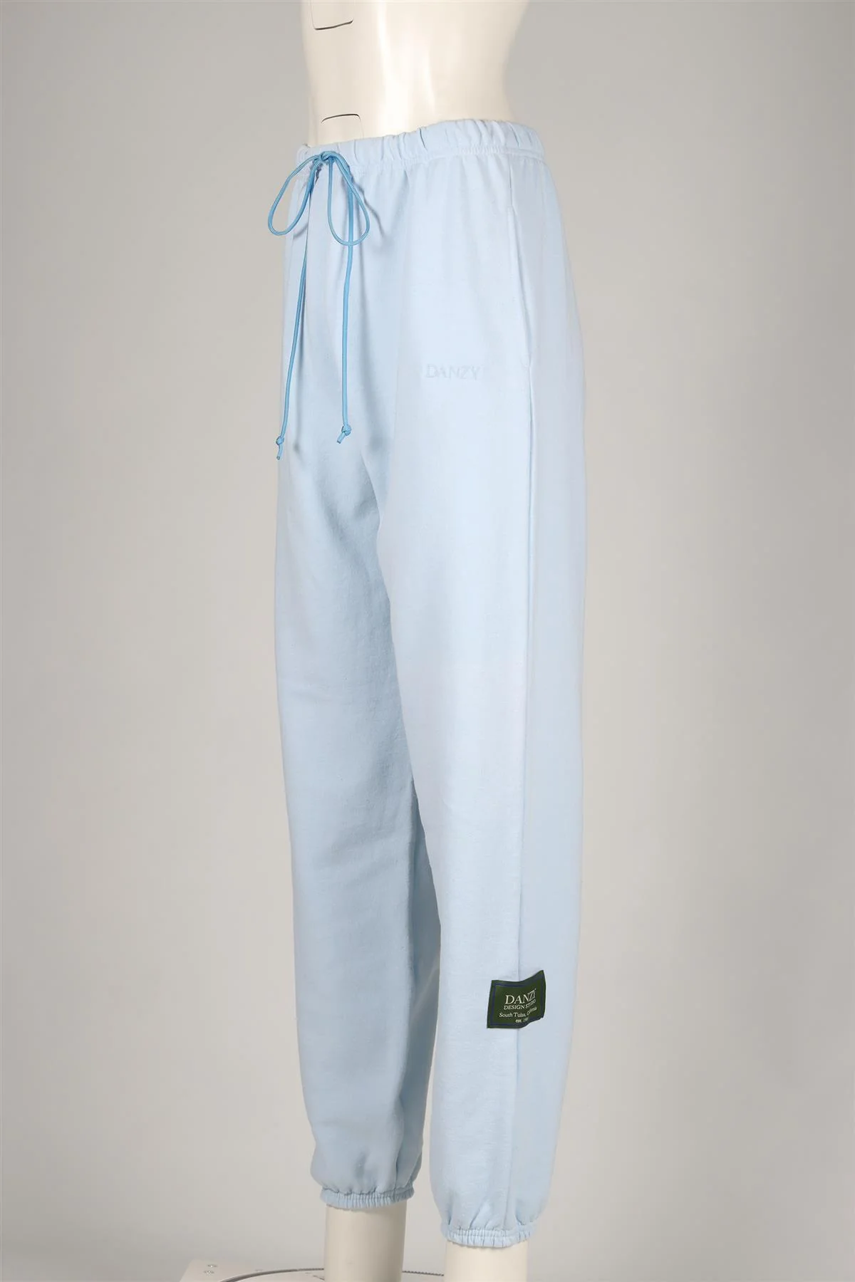 DANZY BLUE COTTON BLEND TRACK PANTS MEDIUM - Image 3