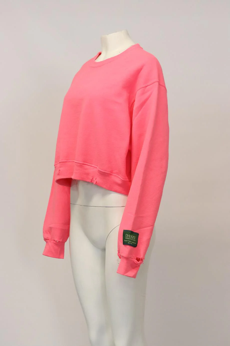 DANZY DISTRESSED COTTON JERSEY SWEATSHIRT LARGE - Image 3