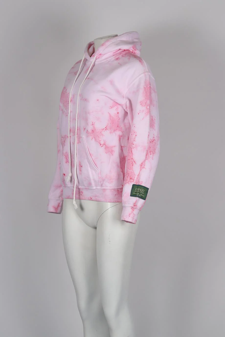 DANZY TIE DYED COTTON JERSEY HOODIE SMALL - Image 3