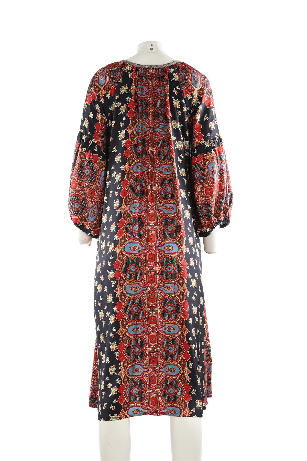 D'ASCOLI NAVY SILK MIDI DRESS XSMALL - Image 4