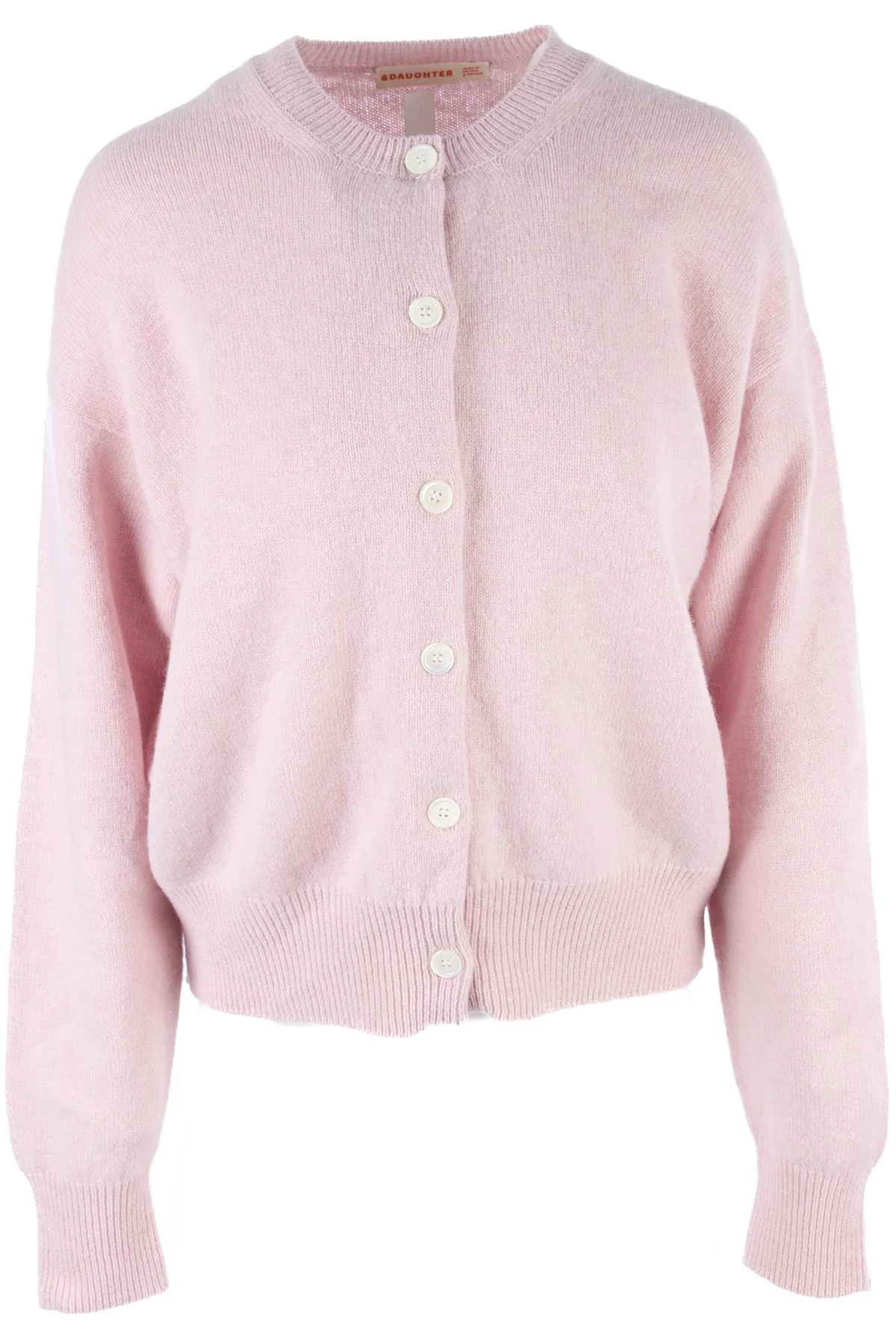 &DAUGHTER PINK WOOL CARDIGAN LARGE