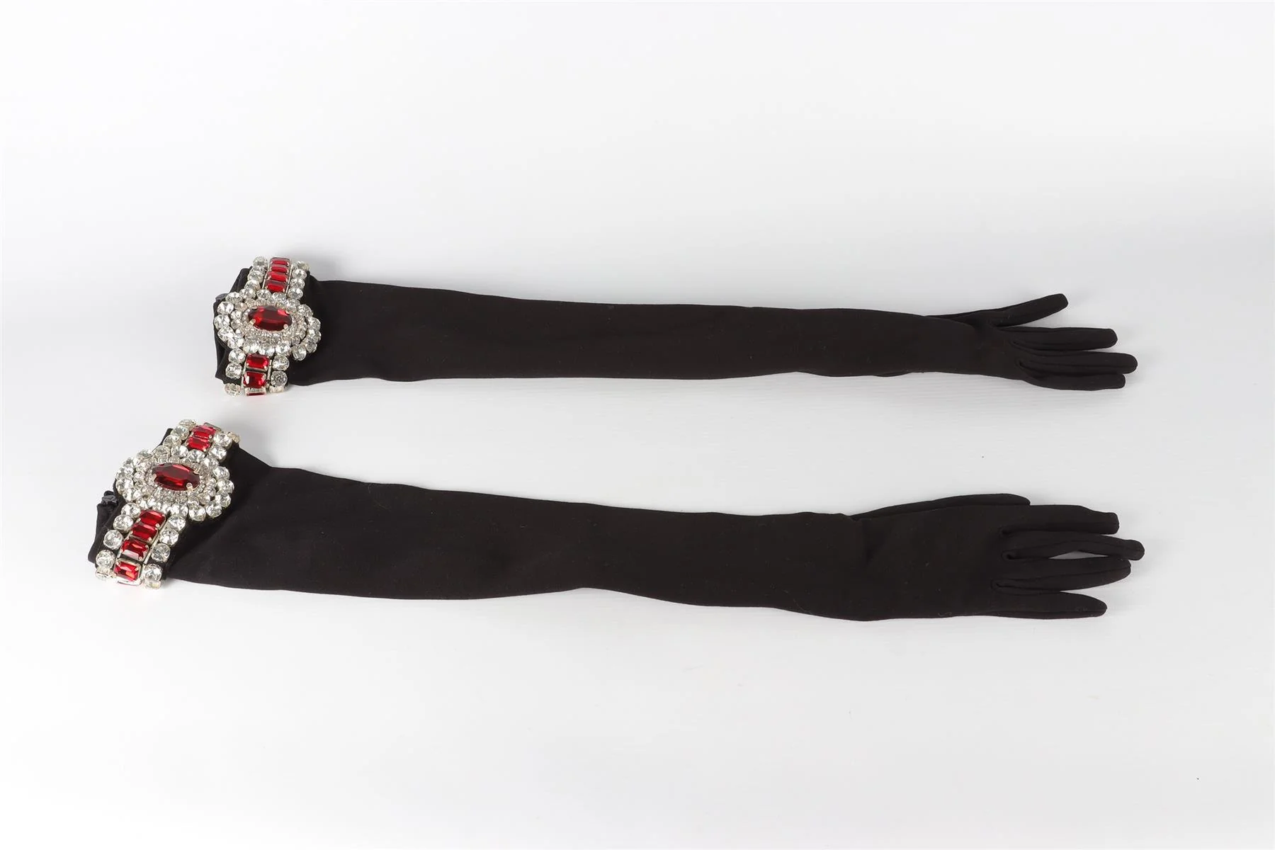 DAVID KOMA BLACK CRYSTAL AND JERSEY GLOVES MEDIUM - Image 2