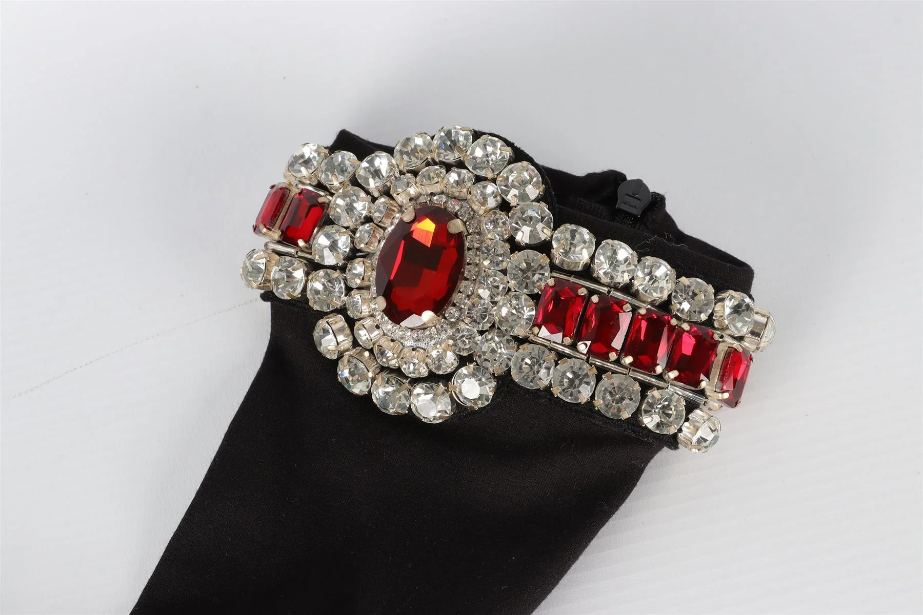 DAVID KOMA BLACK CRYSTAL AND JERSEY GLOVES MEDIUM - Image 4