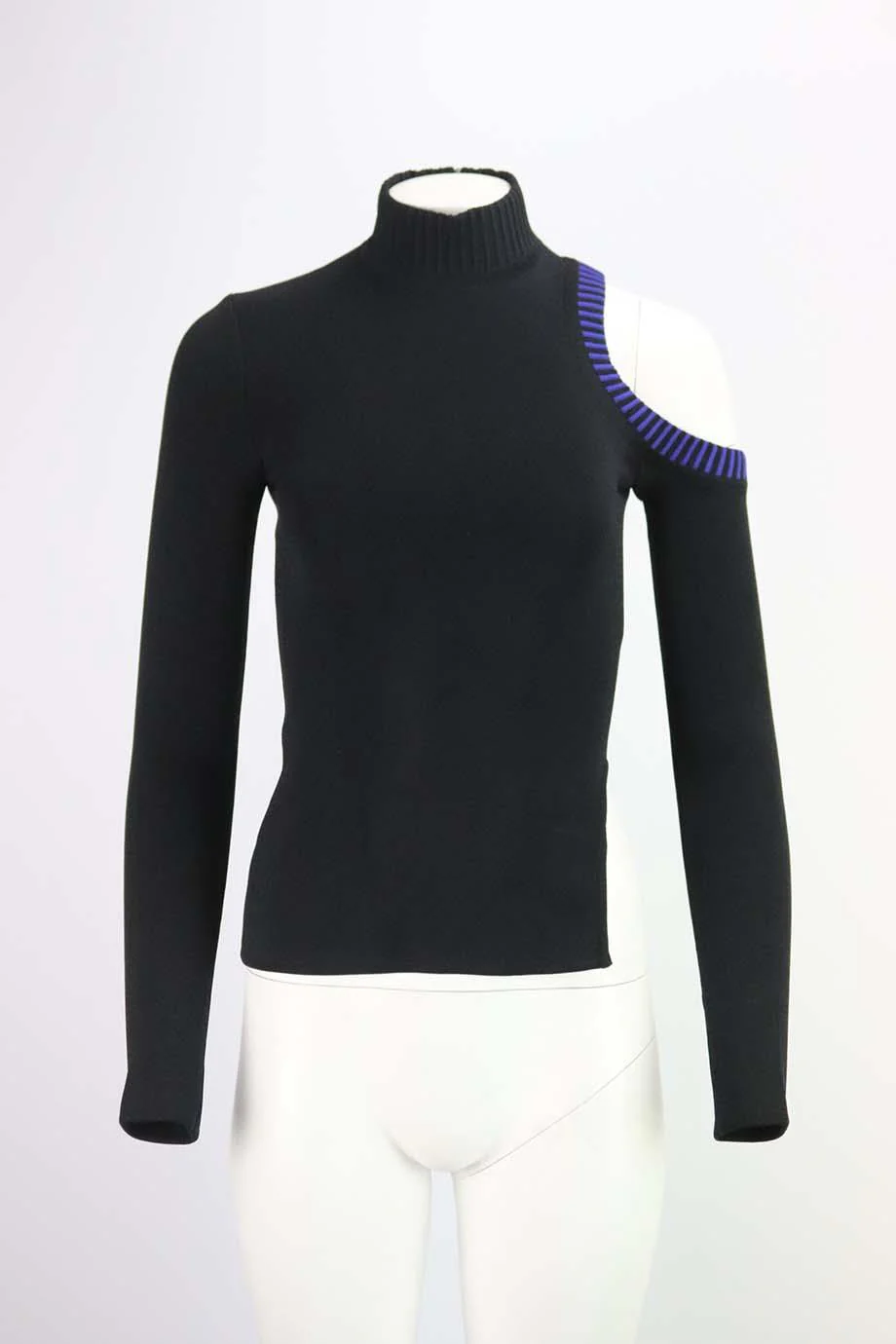 DAVID KOMA CUTOUT STRETCH KNIT TOP UK 8 - Image 2