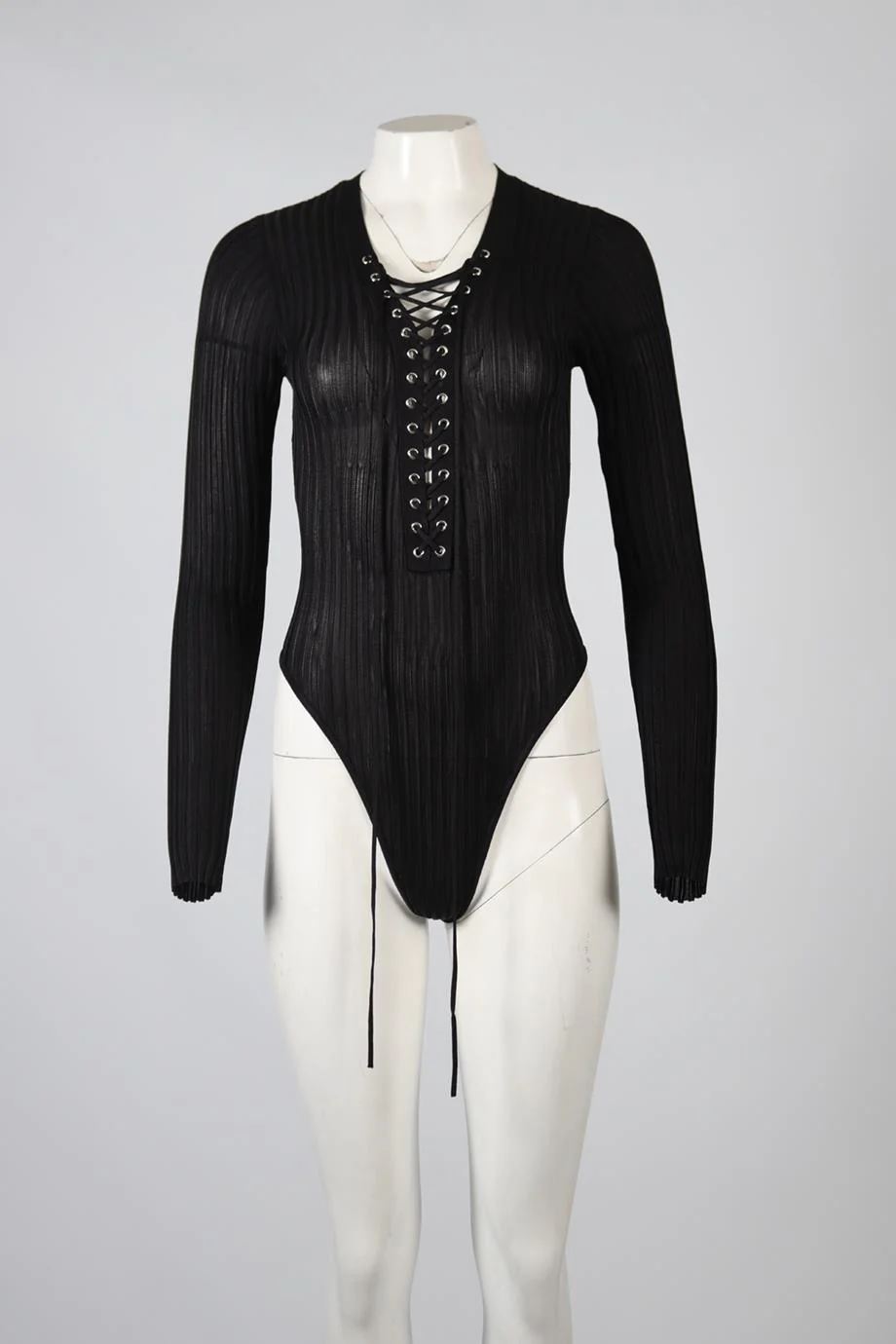 DAVID KOMA RIBBED KNIT BODYSUIT SMALL - Image 2