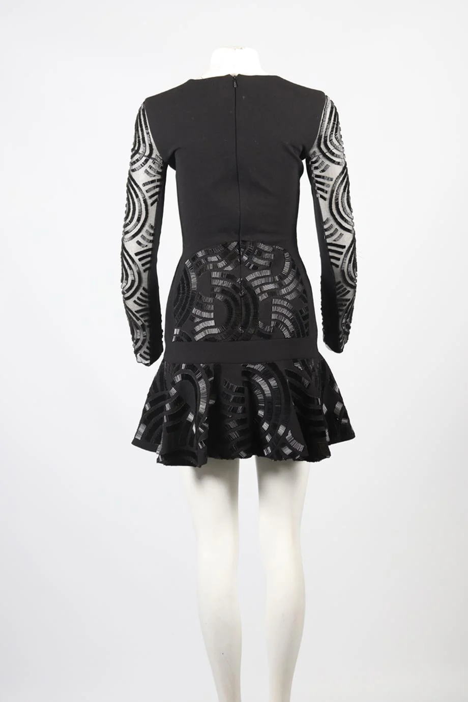 DAVID KOMA WOOL BLEND EMBELLISHED DRESS UK 8 - Image 4