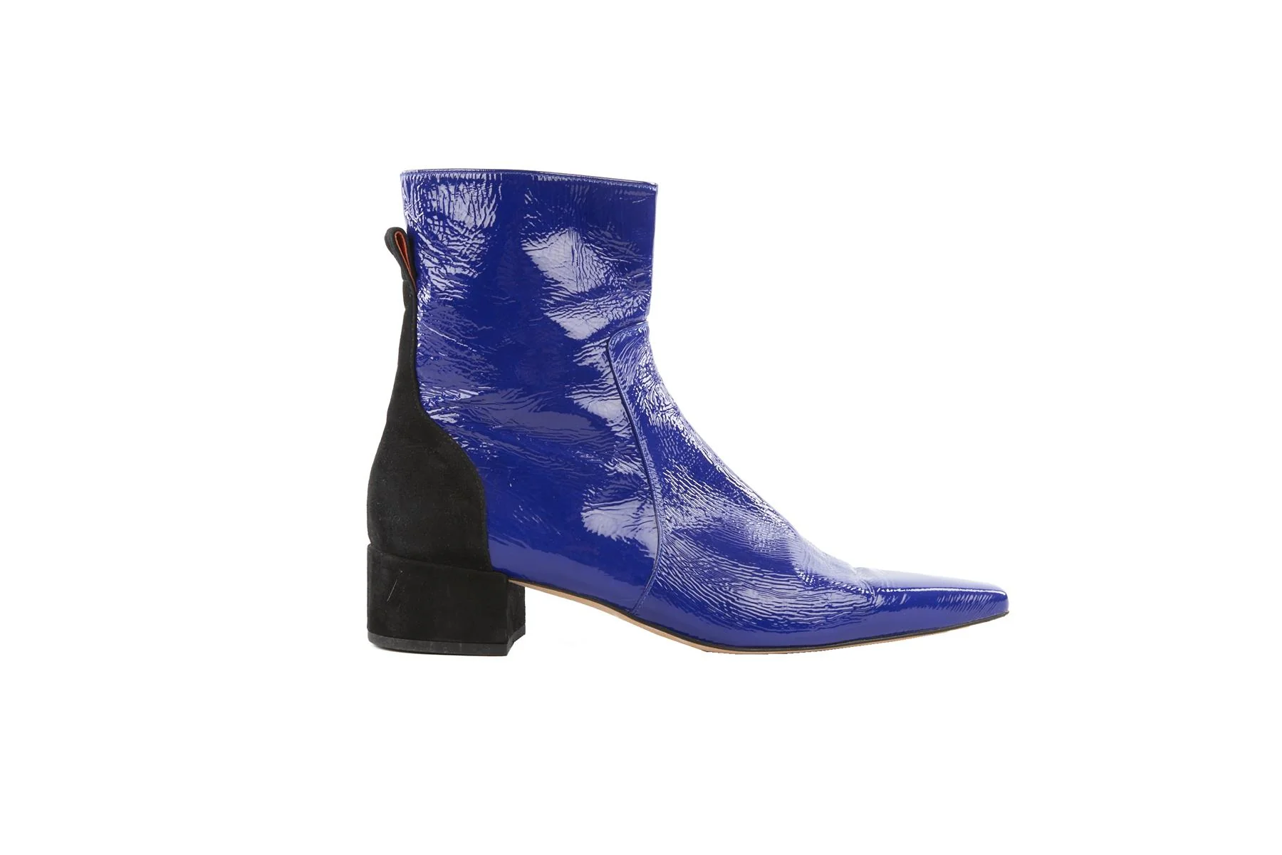 DEAR FRANCES BLUE PATENT LEATHER ANKLE BOOTS EU 40 UK 7 US 10 - Image 2
