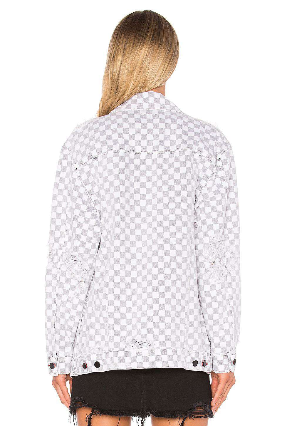 DENIM X ALEXANDER WANG DAZE CHECKERBOARD DENIM JACKET XSMALL - Image 2