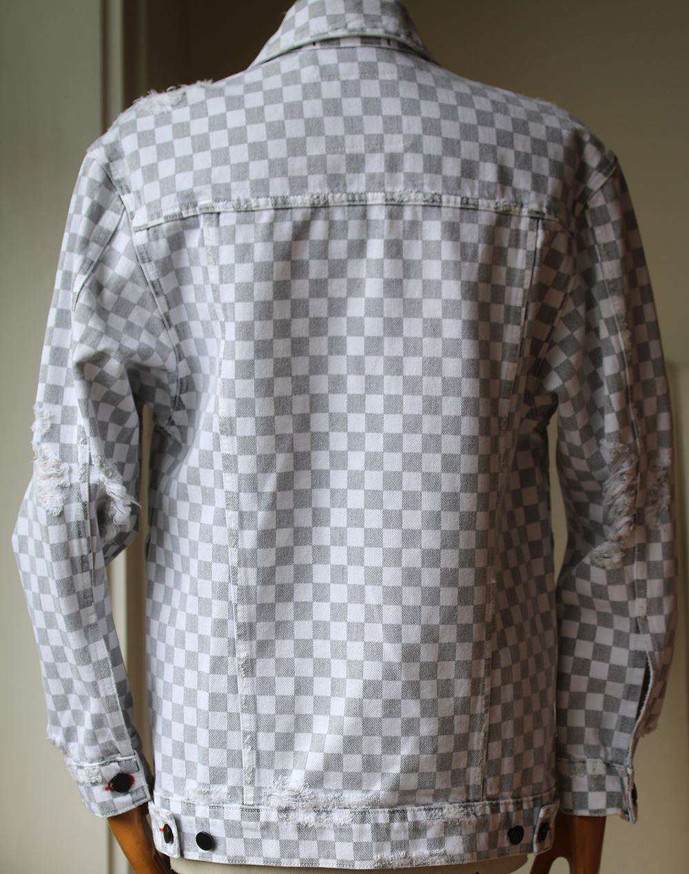 DENIM X ALEXANDER WANG DAZE CHECKERBOARD DENIM JACKET XSMALL - Image 5