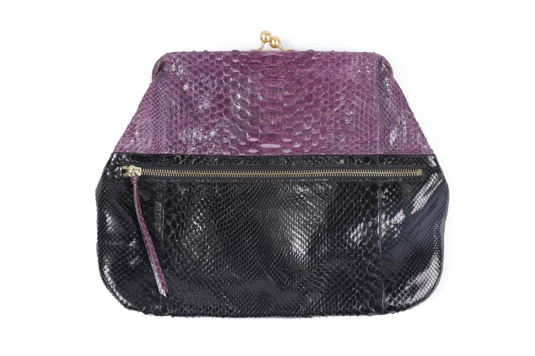 DEVI KROELL PURPLE PYTHON CLUTCH - Image 8