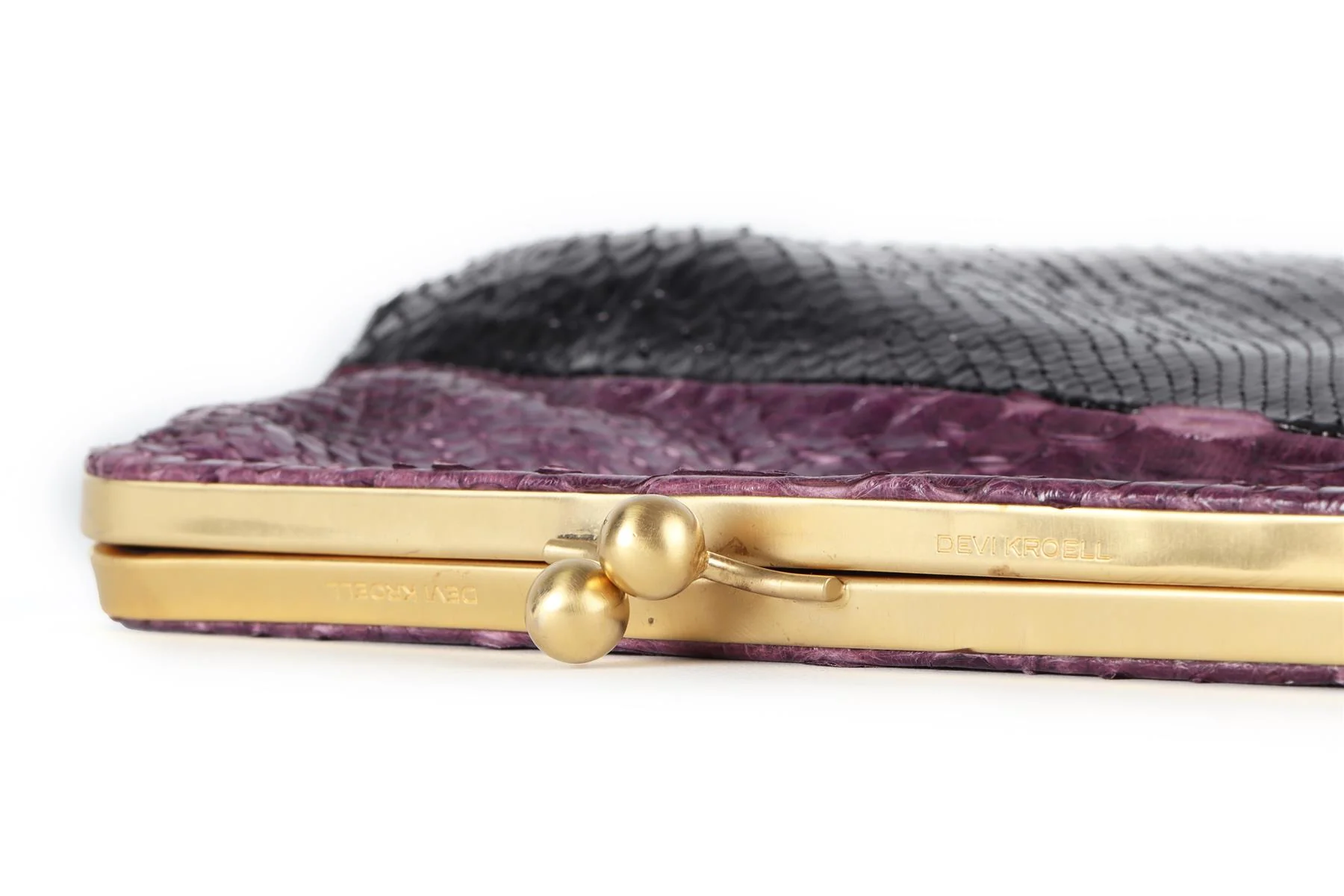 DEVI KROELL PURPLE PYTHON CLUTCH - Image 9