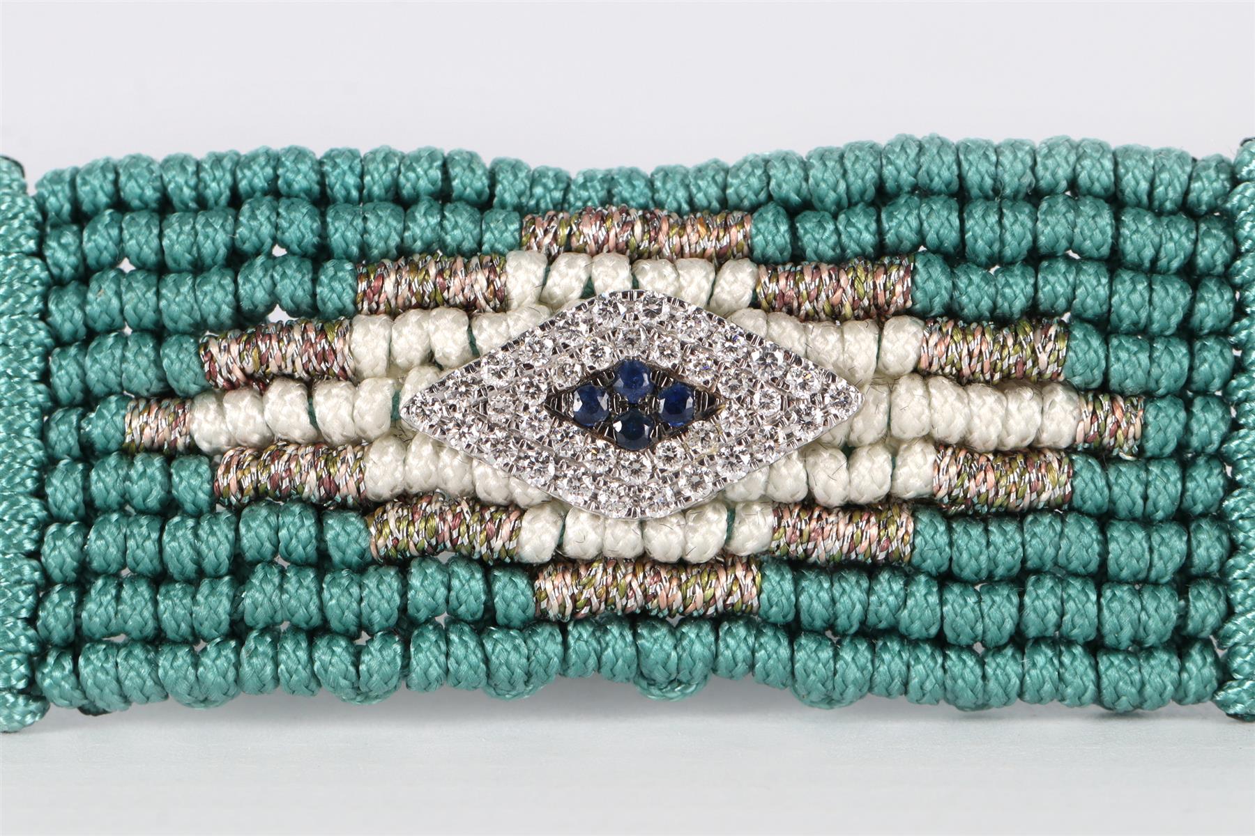 Diane Kordas Blue Evil Eye Diamond and Cord Bracelet - Image 4