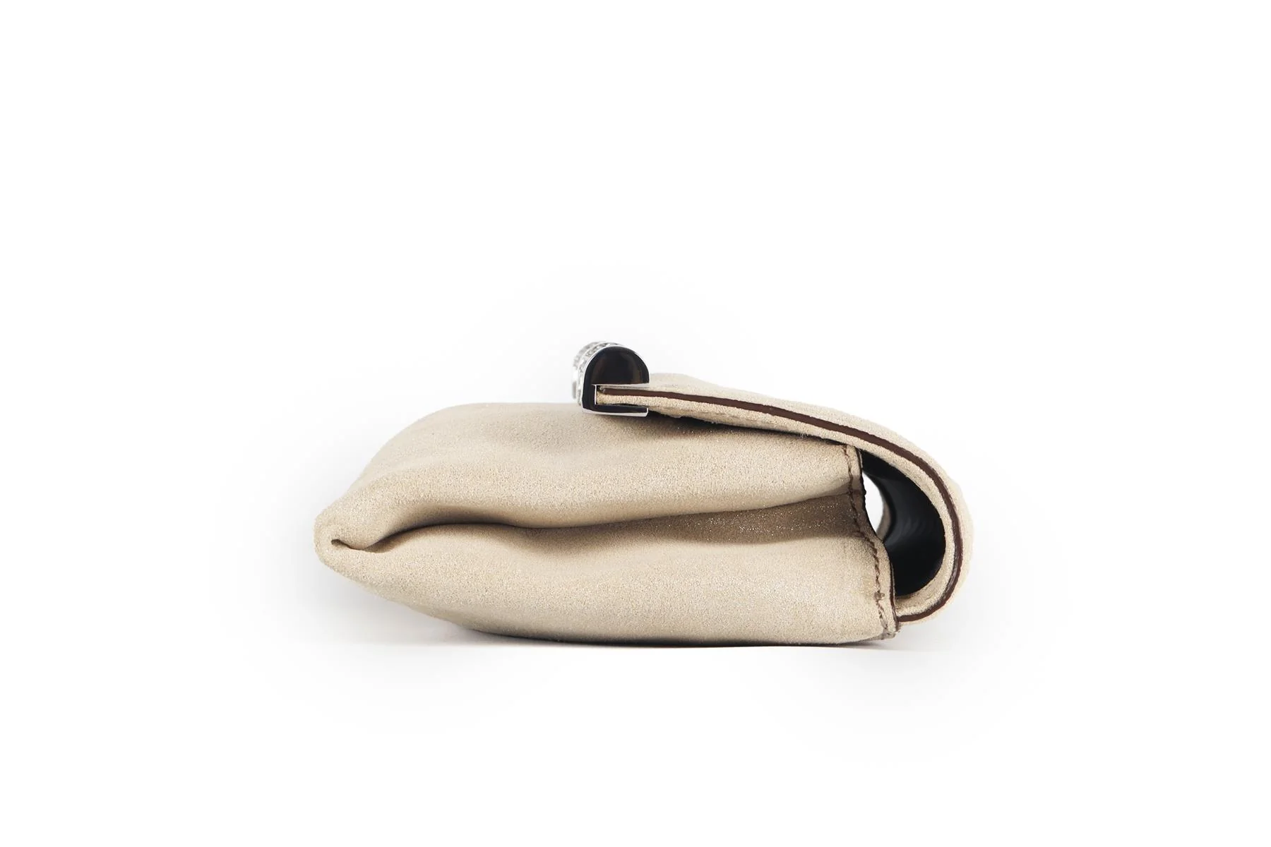 DIANE VON FURSTENBERG BEIGE CRYSTAL AND SUEDE CLUTCH - Image 5
