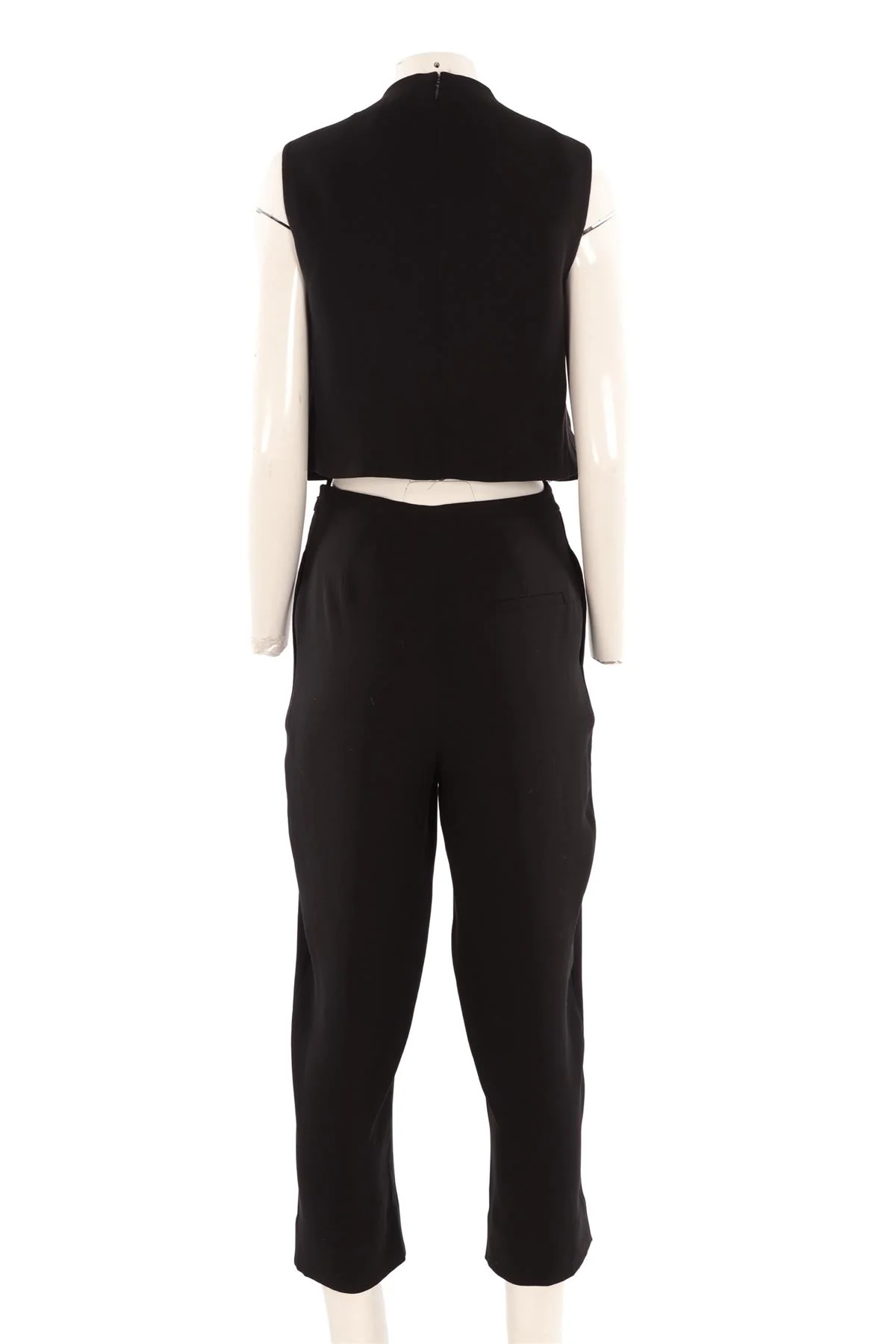 DIANE VON FURSTENBERG BLACK CREPE JUMPSUIT US 6 UK 10 - Image 4