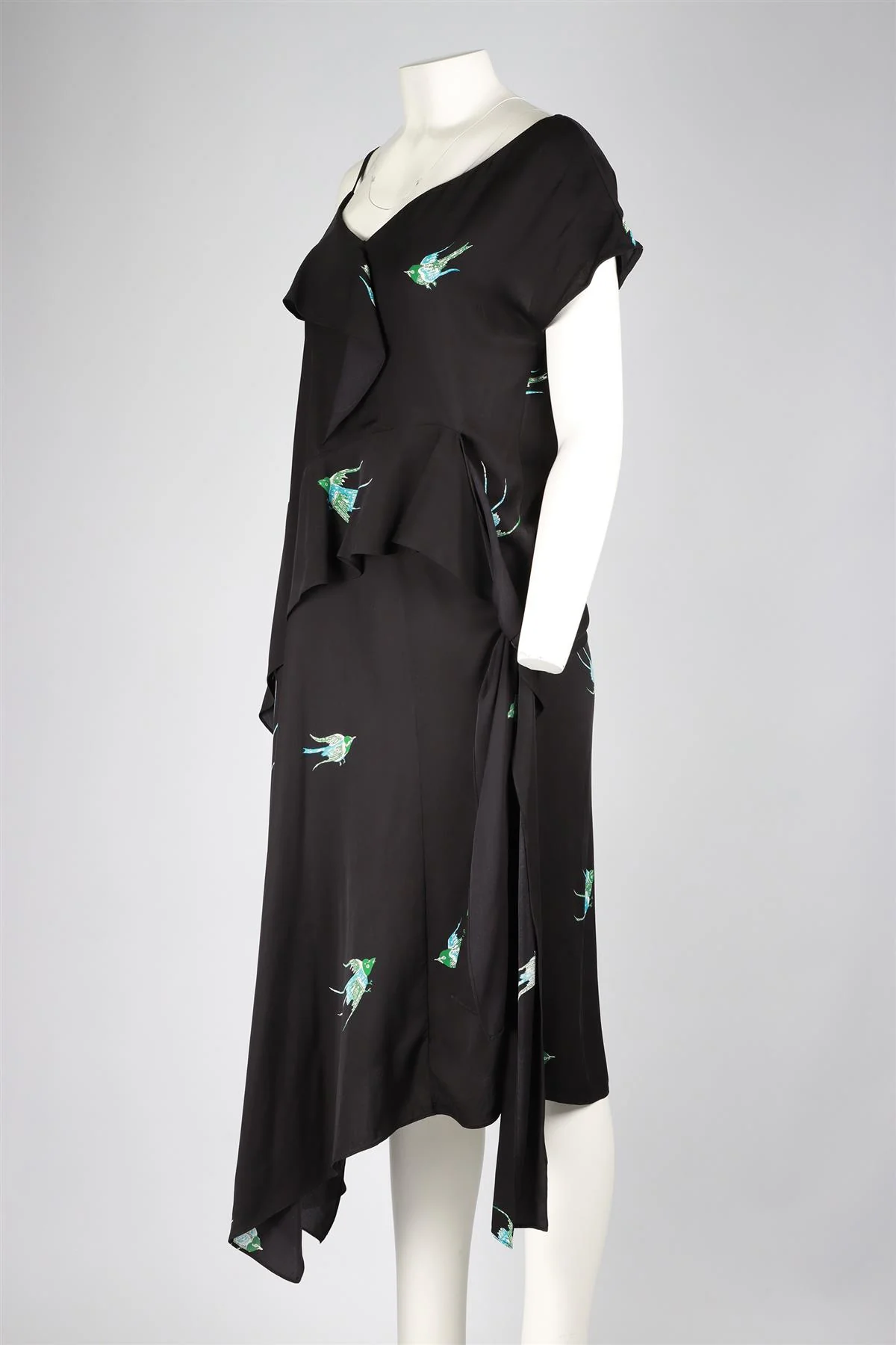 DIANE VON FURSTENBERG BLACK SILK BLEND MAXI DRESS UK 12 - Image 3