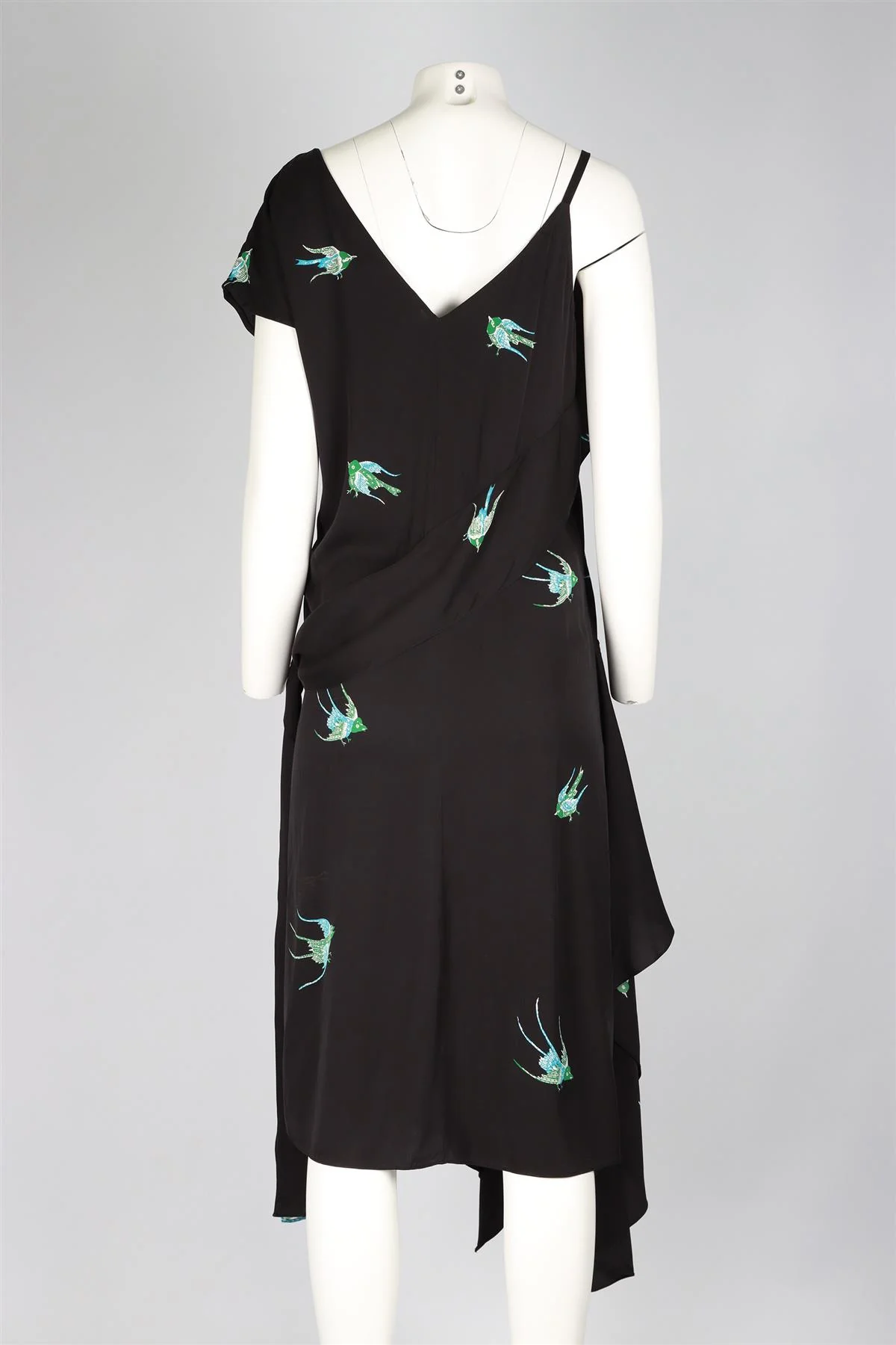 DIANE VON FURSTENBERG BLACK SILK BLEND MAXI DRESS UK 12 - Image 4