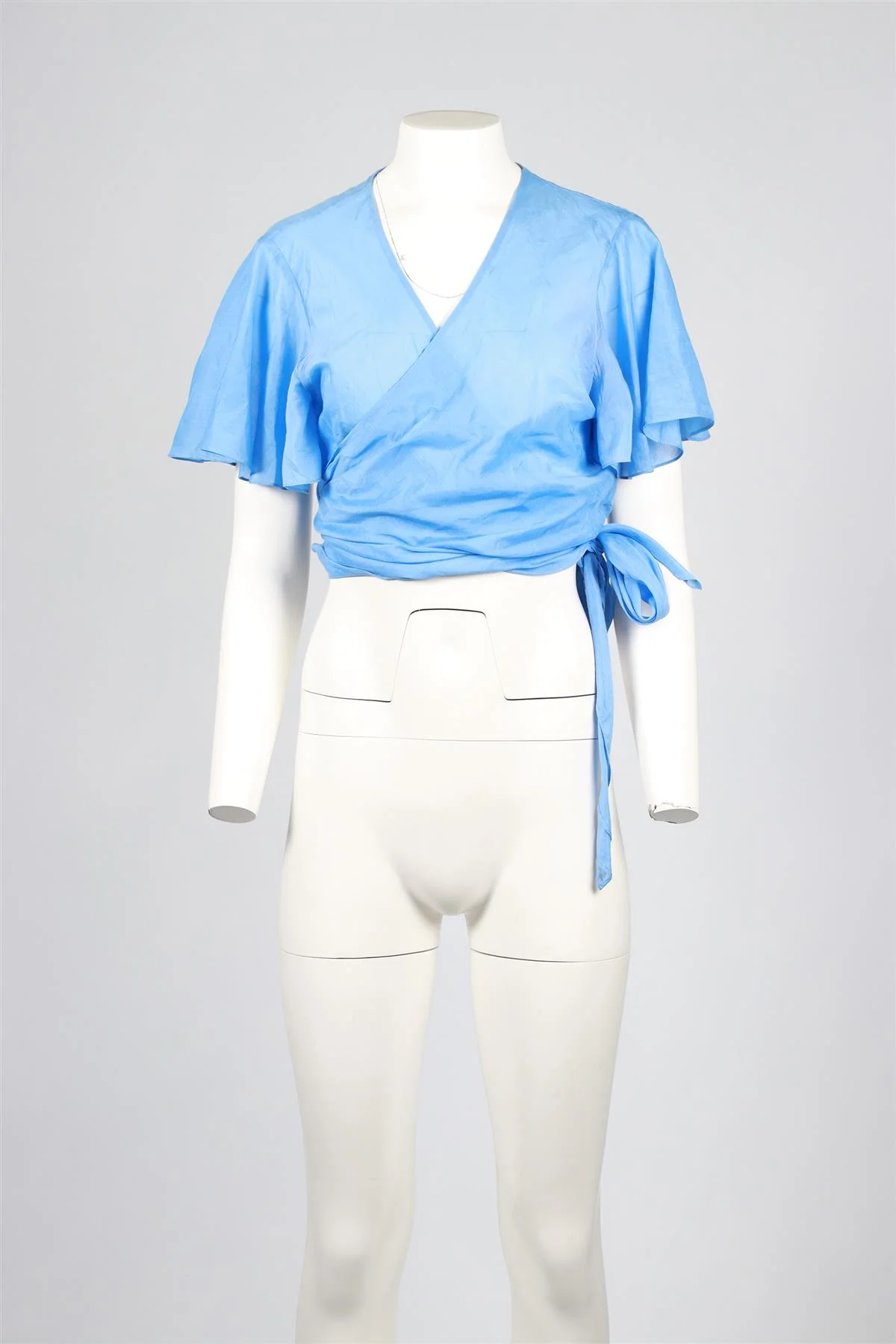 DIANE VON FURSTENBERG BLUE SILK BLEND TOP LARGE - Image 2