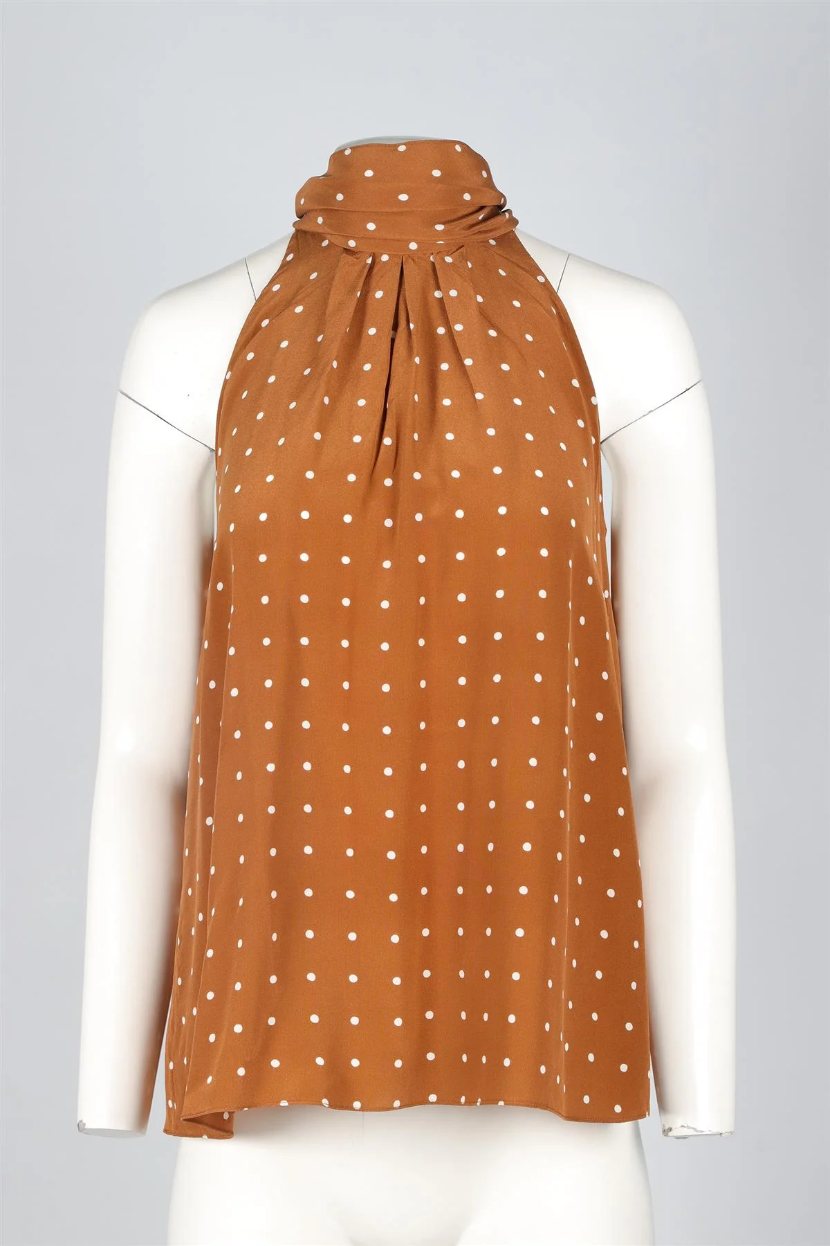 DIANE VON FURSTENBERG BROWN SILK TOP XSMALL - Image 2