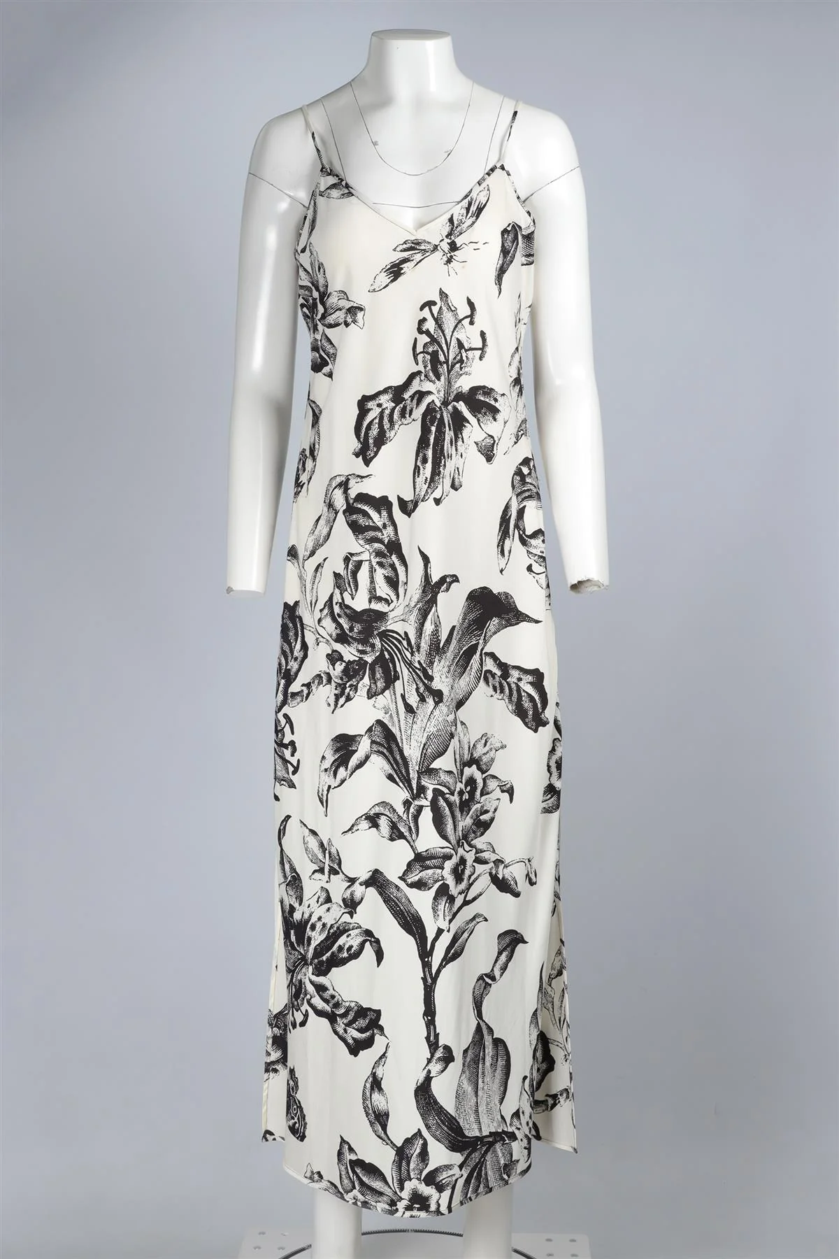 DIANE VON FURSTENBERG CREAM SILK MAXI DRESS MEDIUM - Image 2