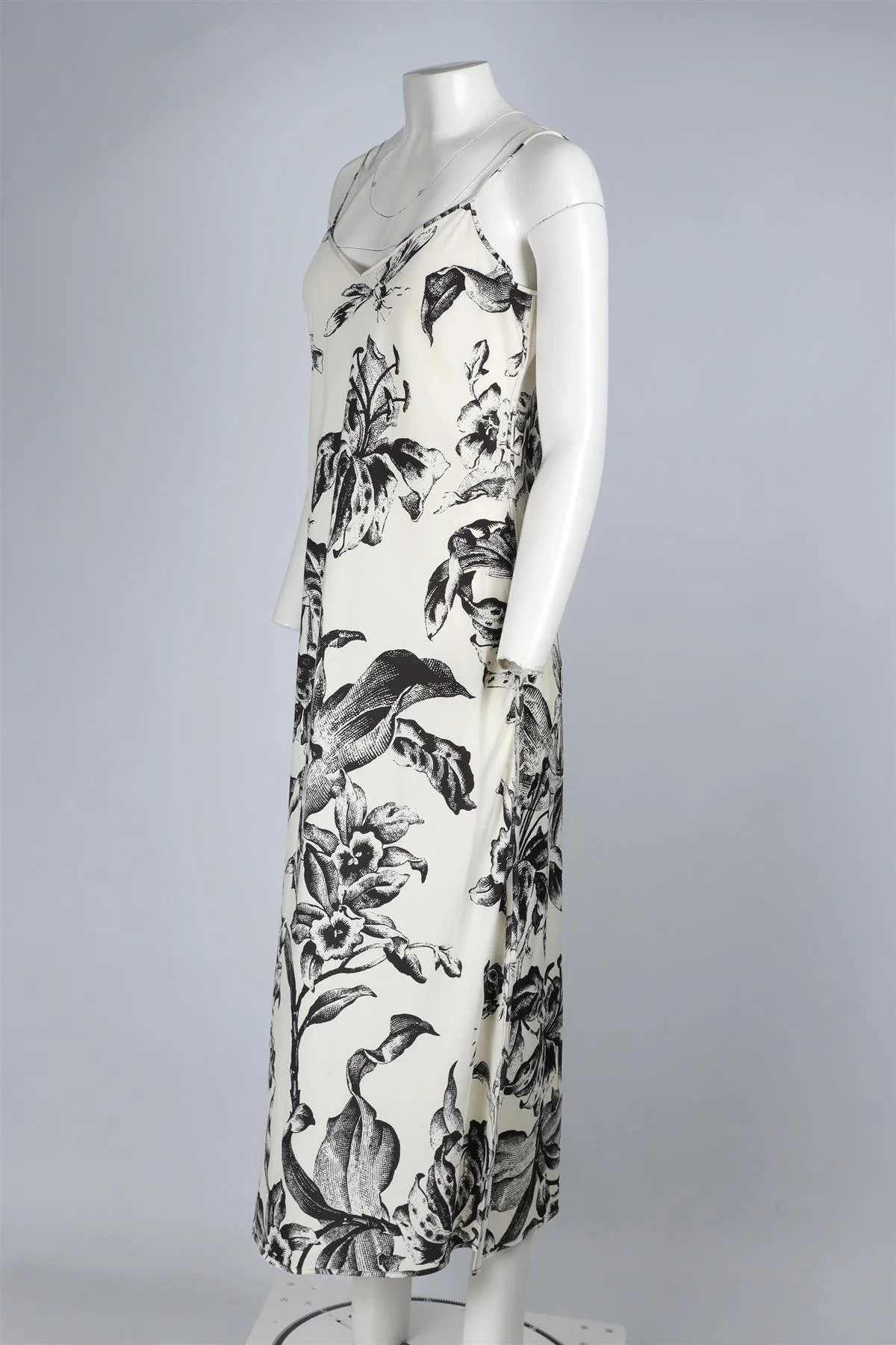 DIANE VON FURSTENBERG CREAM SILK MAXI DRESS MEDIUM - Image 3