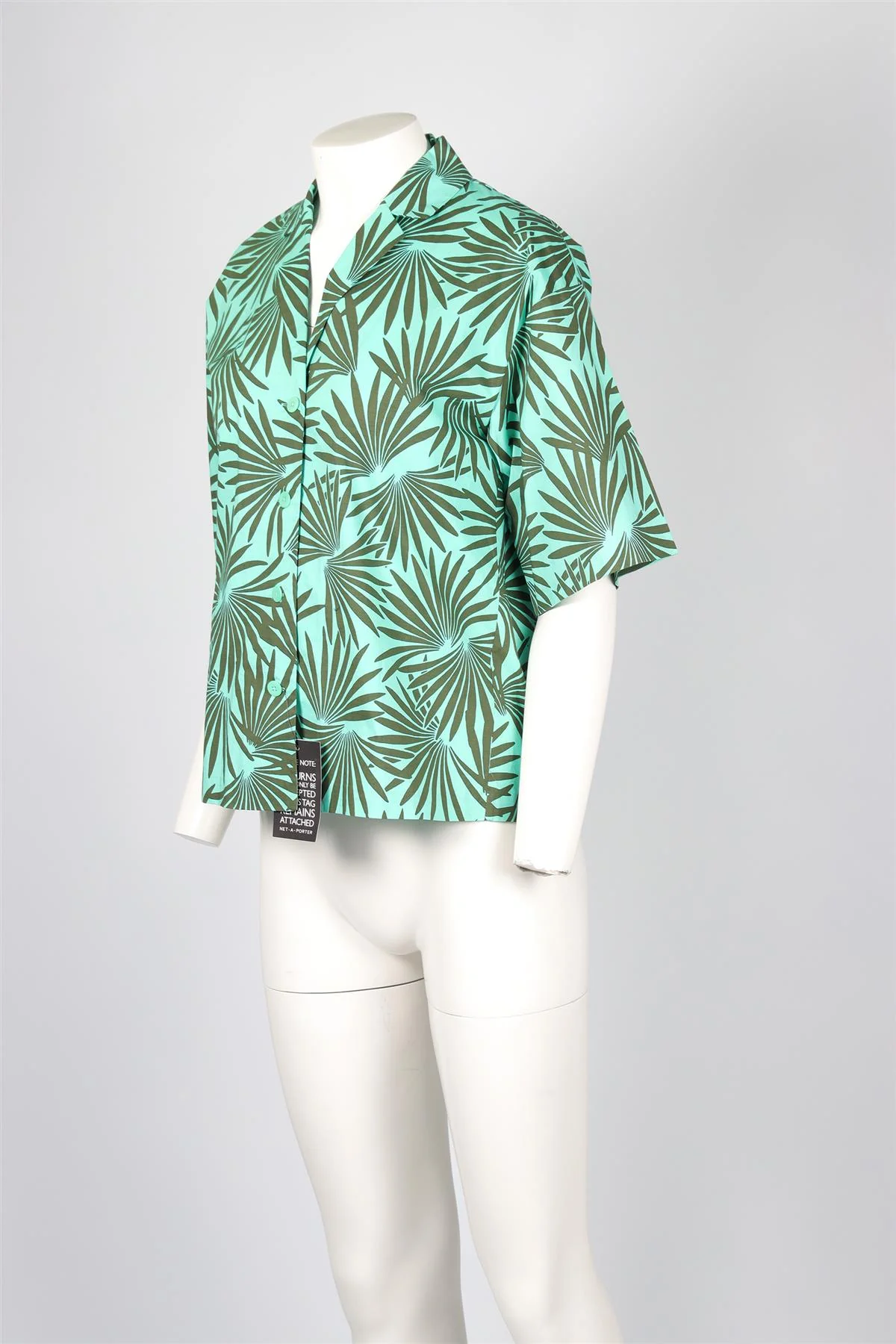 DIANE VON FURSTENBERG GREEN COTTON SHIRT XSMALL - Image 3