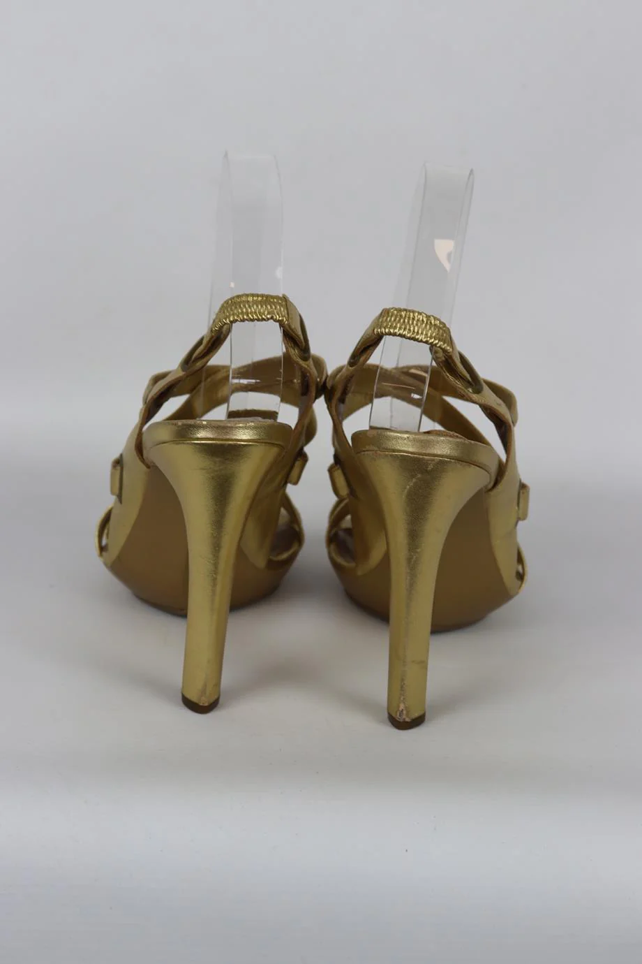 DIANE VON FURSTENBERG METALLIC LEATHER SANDALS EU 39.5 UK 6.5 US 9.5 - Image 4