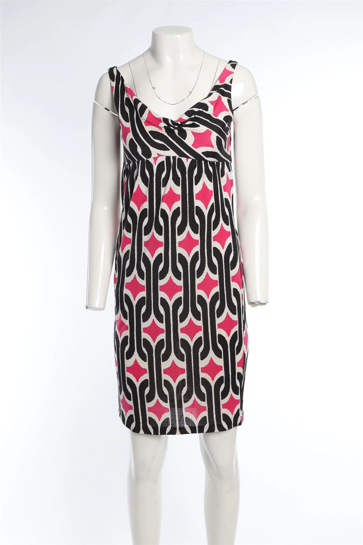 DIANE VON FURSTENBERG MULTI SILK MINI DRESS US 2 UK 6 - Image 2