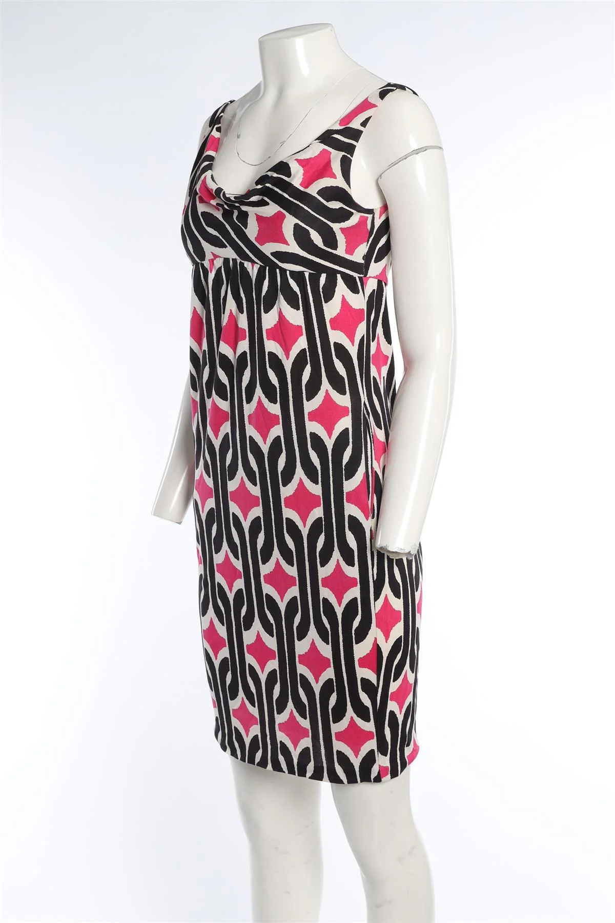 DIANE VON FURSTENBERG MULTI SILK MINI DRESS US 2 UK 6 - Image 3