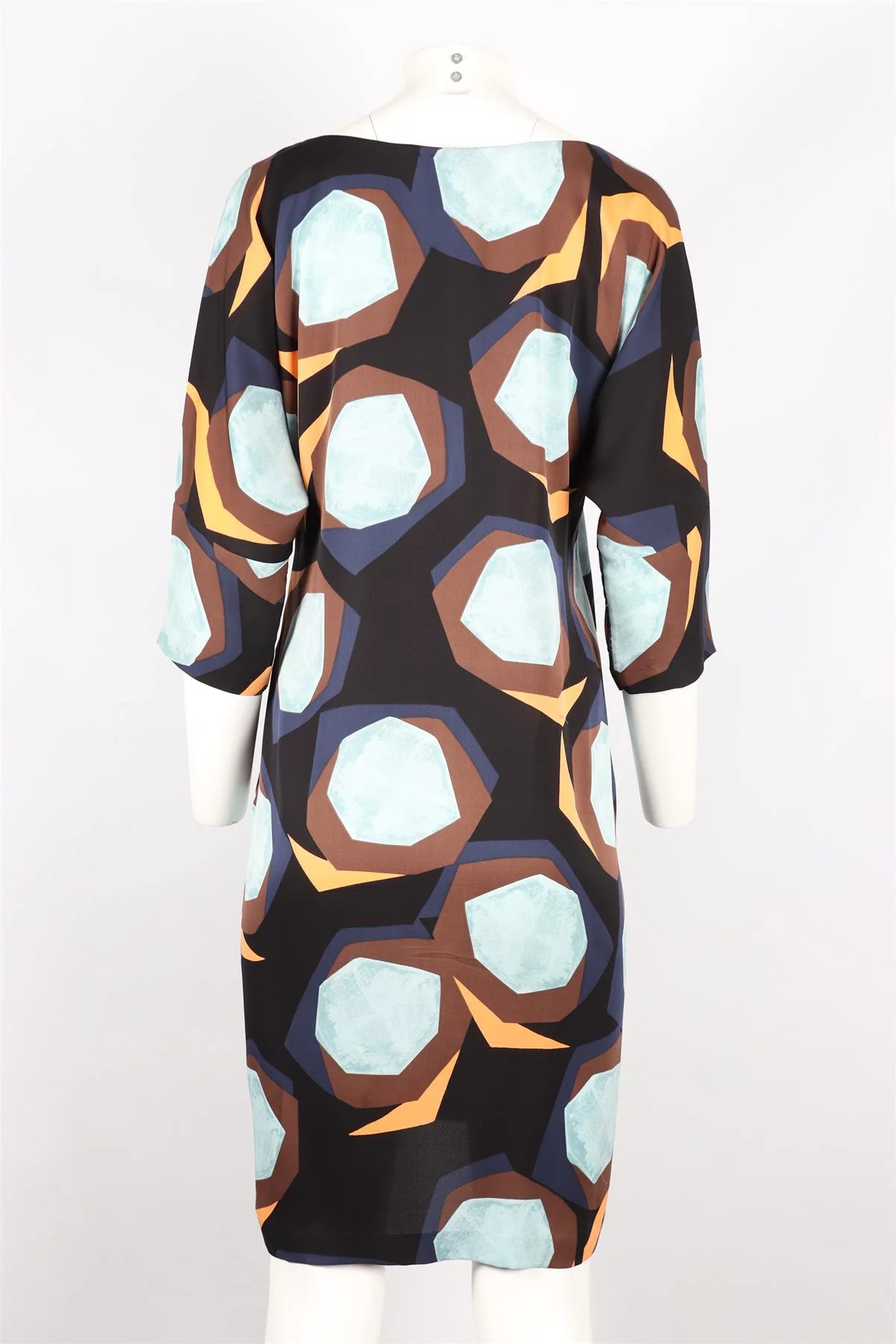 DIANE VON FURSTENBERG MULTICOLOURED SILK BLEND MIDI DRESS US 8 UK 12 - Image 4