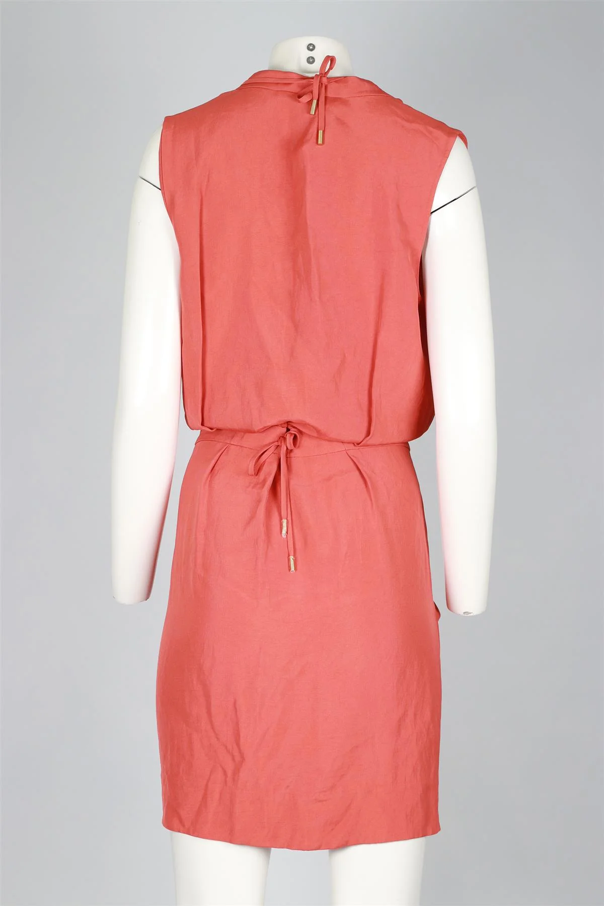 DIANE VON FURSTENBERG ORANGE WOVEN MINI DRESS UK 12 - Image 4