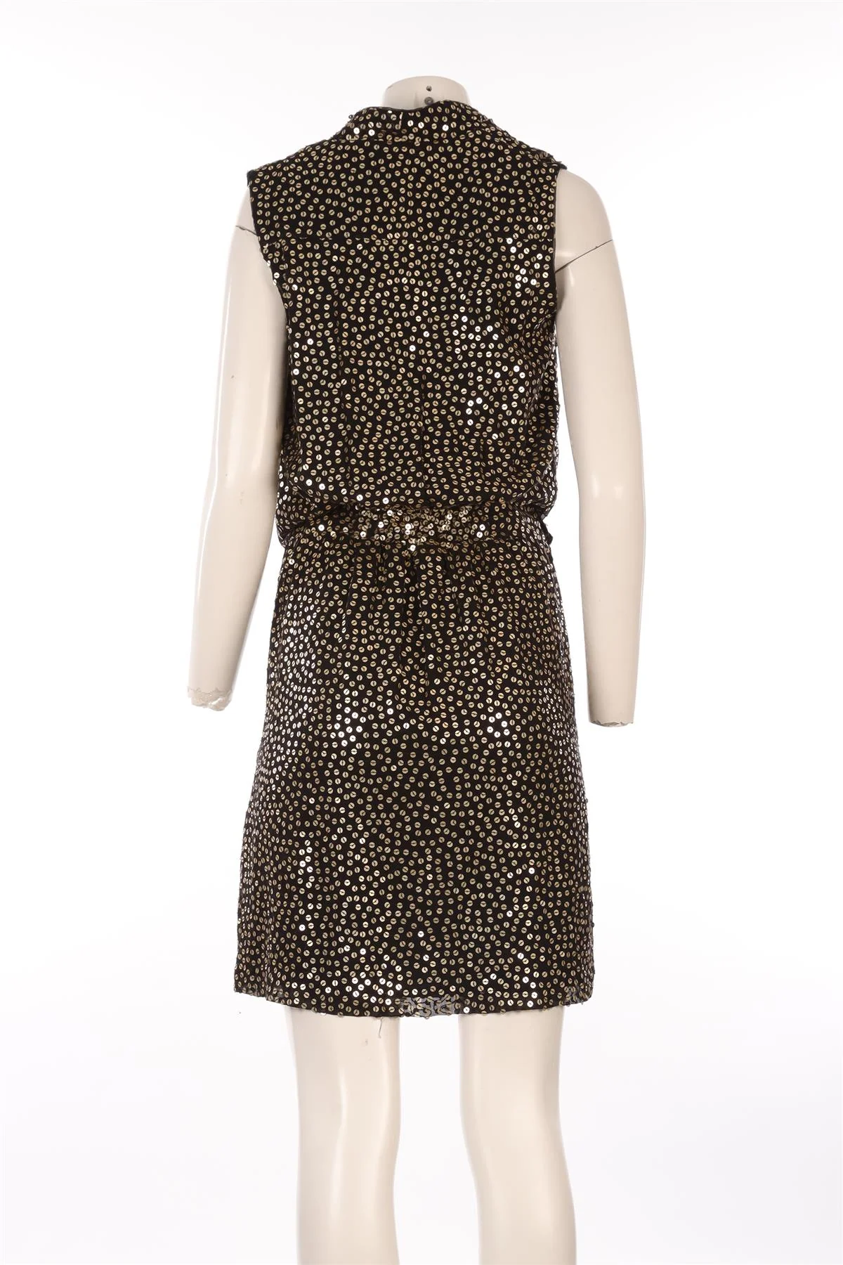 DIANE VON FURSTENBURG BLACK SEQUIN MINI DRESS US 2 UK 6 - Image 4