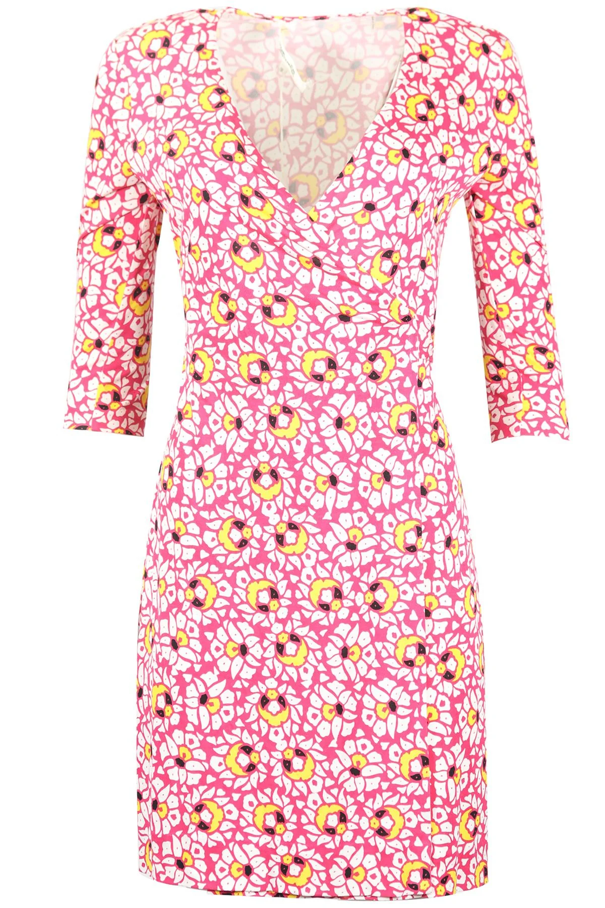 DIANE VON FURSTENBURG JERSEY MINI WRAP DRESS XSMALL