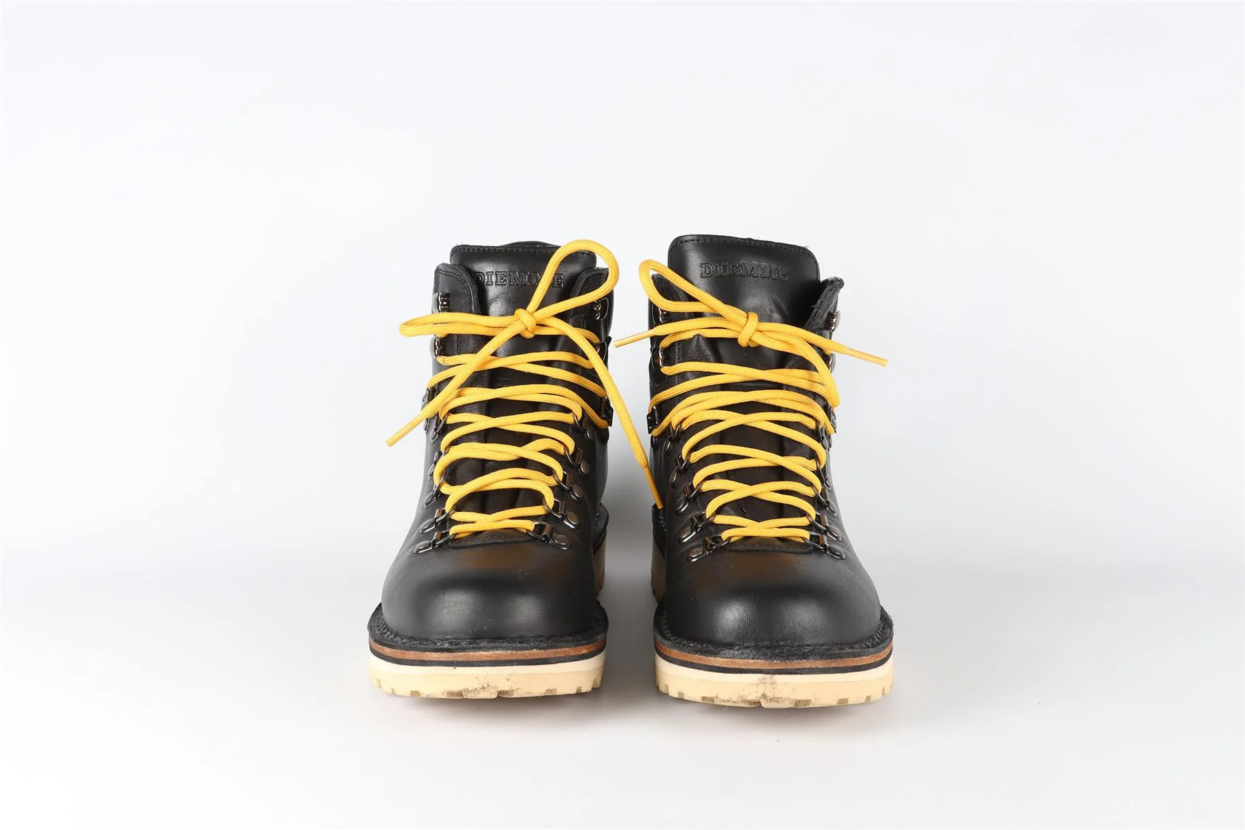 DIEMME BLACK LEATHER AND SHEARLING ANKLE BOOTS EU 40 UK 7 US 10 - Image 3