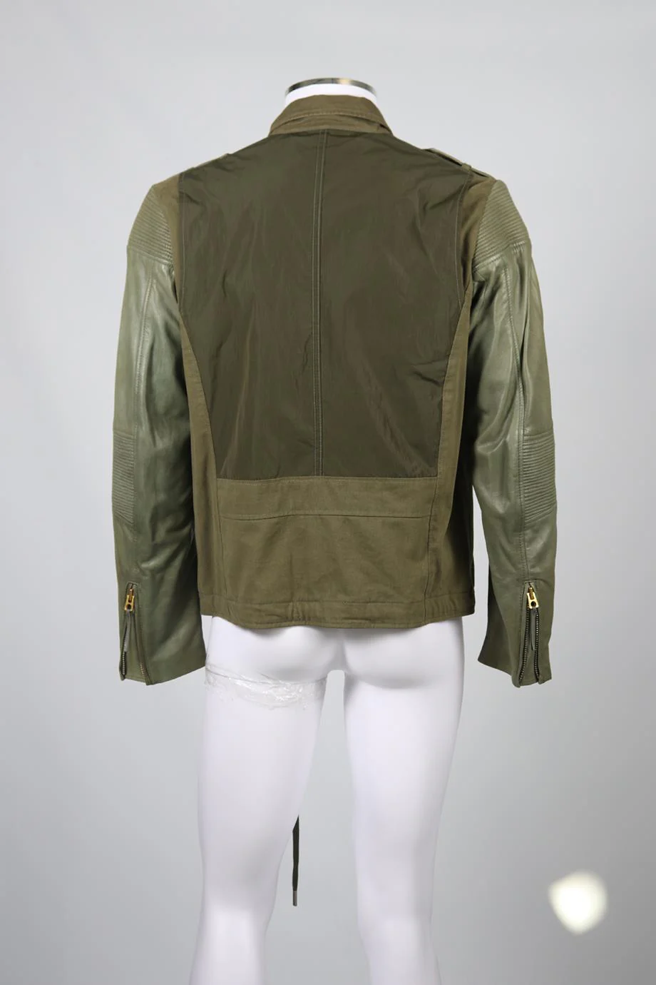 DIESEL MEN'S COTTON AND LEATHER JACKET LARGE - Image 5