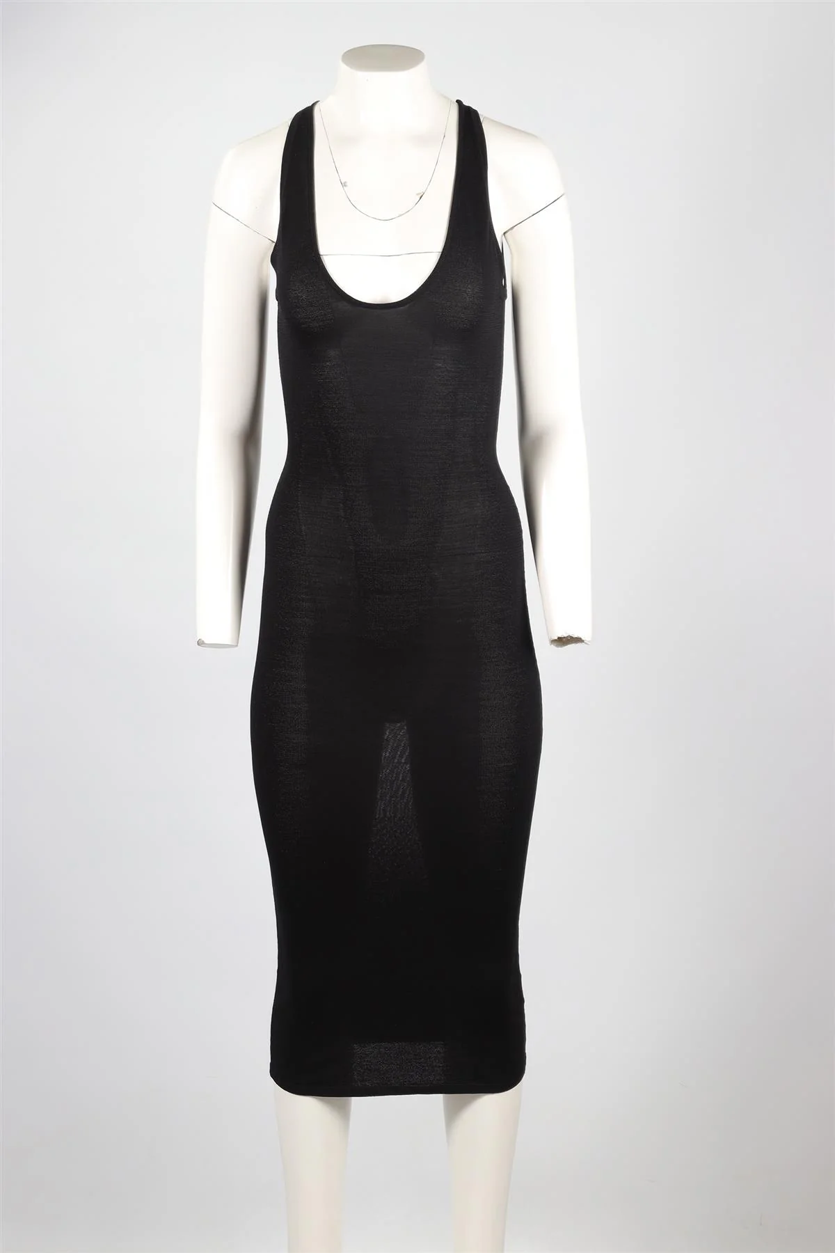 DION LEE BLACK KNIT MIDI DRESS AU 6 UK 6 - Image 2