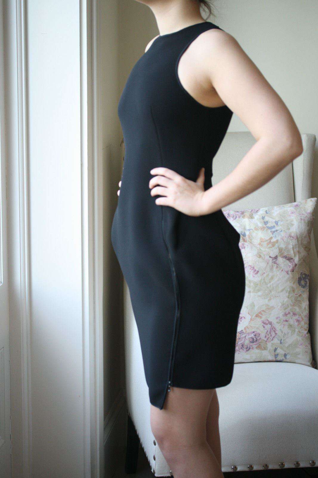 DION LEE BLACK ZIP FRONT DRESS AUS 10 UK 10 - Image 5