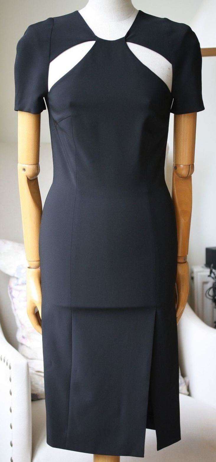 DION LEE CUTOUT CREPE BLACK DRESS UK 6 - Image 3
