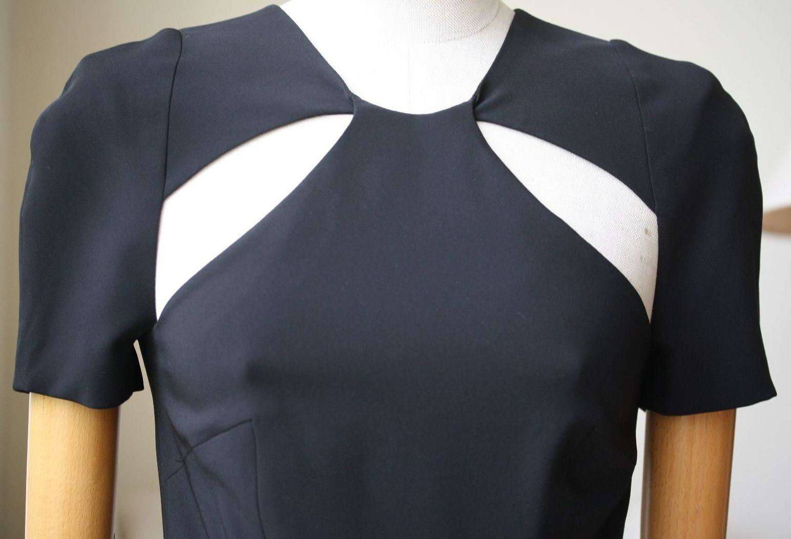 DION LEE CUTOUT CREPE BLACK DRESS UK 6 - Image 7