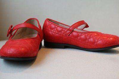 DIOR BABY GIRLS RED LEATHER CANNAGE SHOES EU 25 UK 8 - Image 4